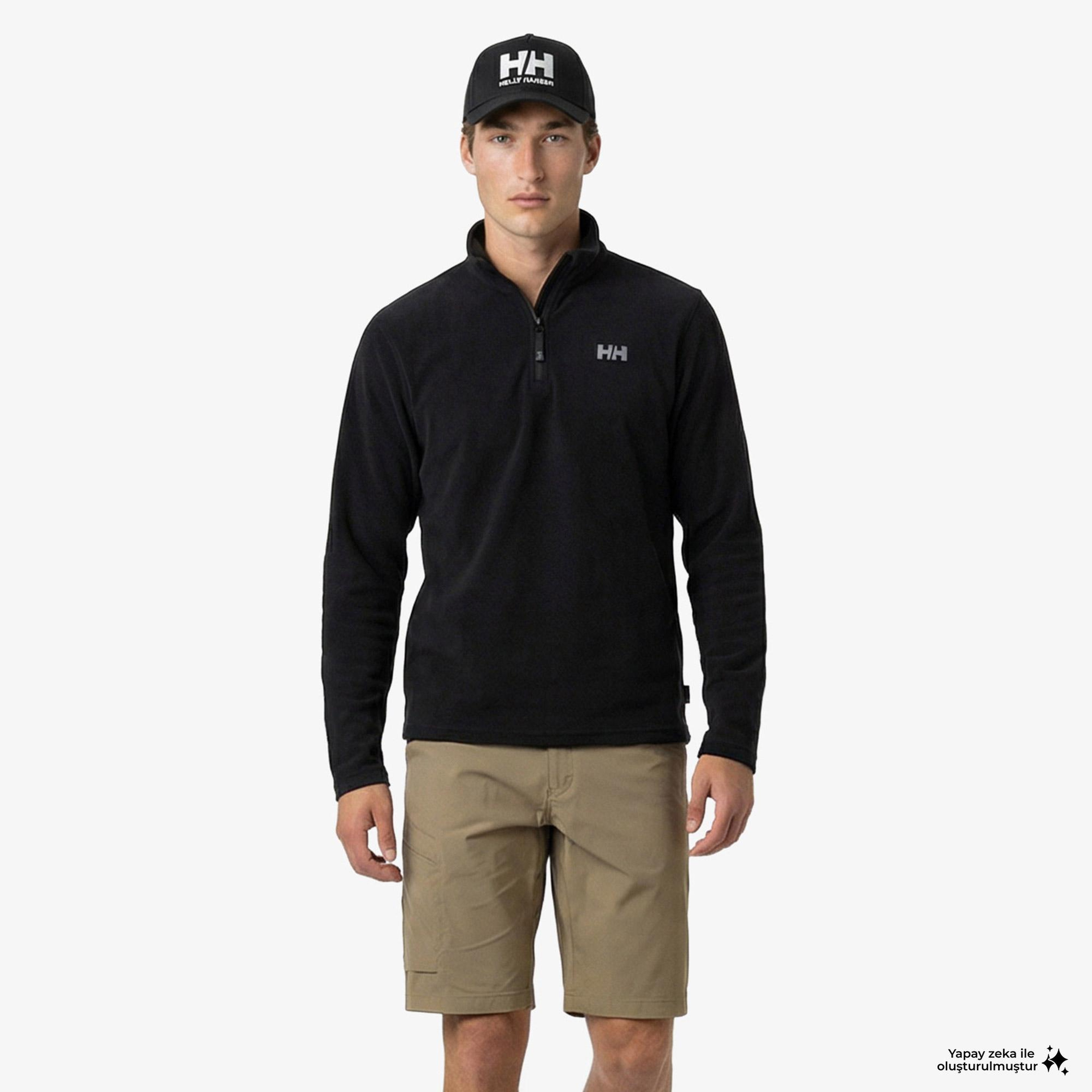 Helly Hansen Light Half Zip Erkek Siyah Outdoor Polar