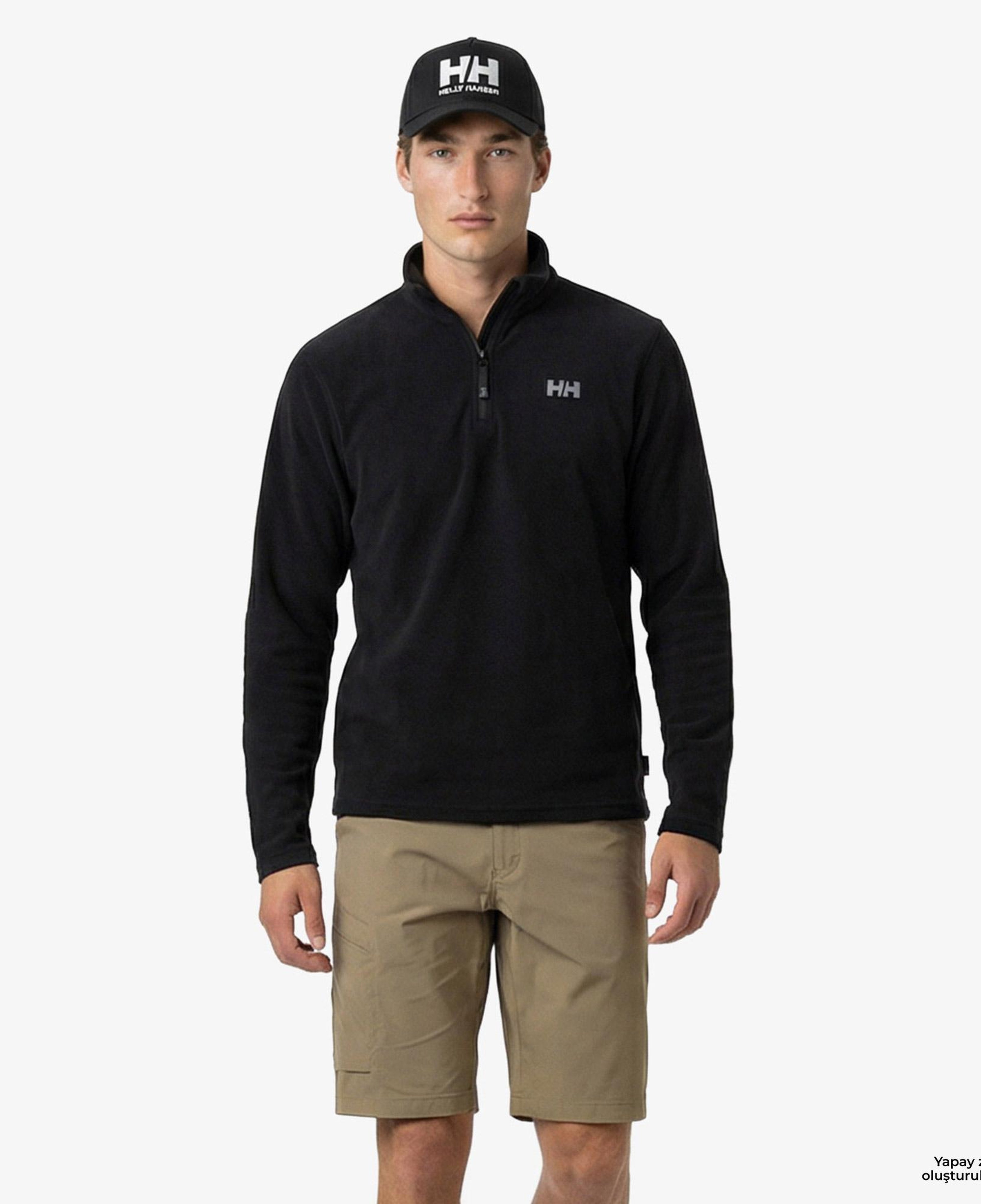 Helly Hansen Light Half Zip Erkek Siyah Outdoor Polar