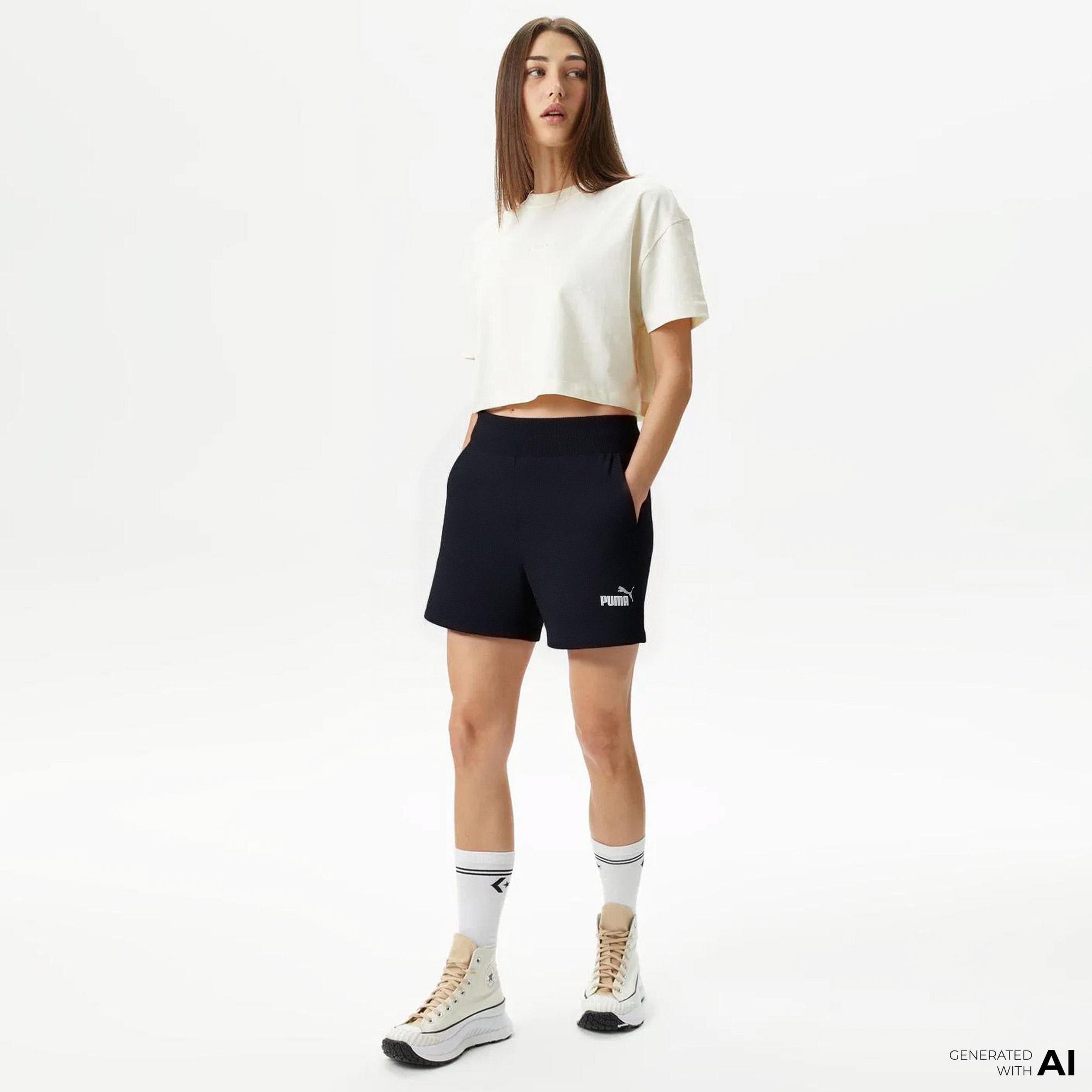 Puma Essential 4 Kadın Siyah Antrenman Şort