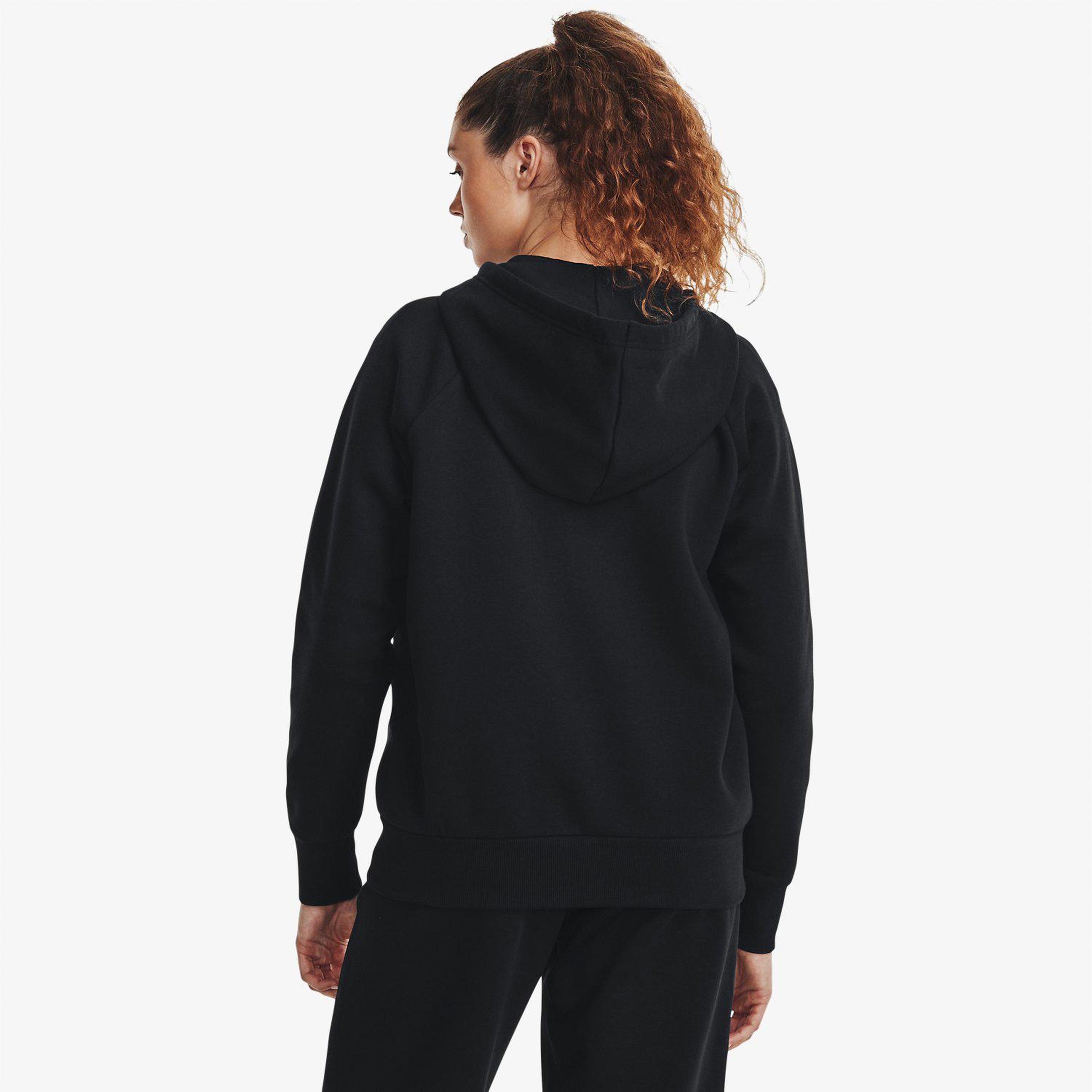 Under Armour Rival Fleece Tam Boy Fermuarlı Kadın Siyah Kapüşonlu Üst