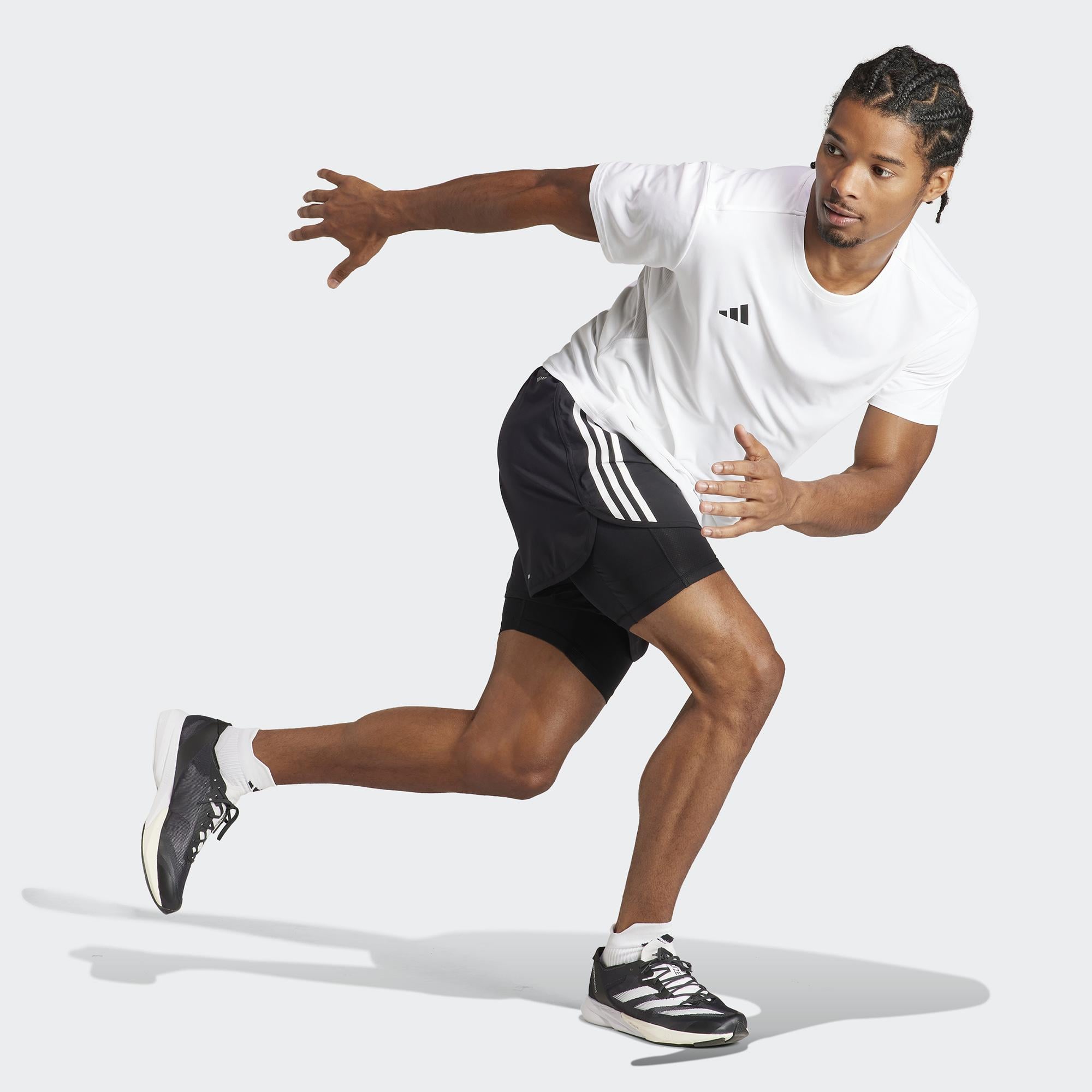 adidas Adizero Essentials Erkek Beyaz Koşu T-Shirt