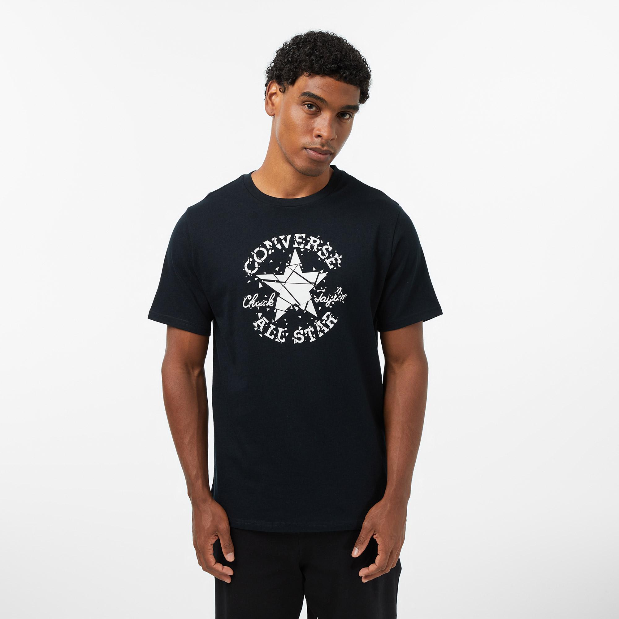 Converse Erkek Siyah Kırık Bardak Logolu T-Shirt