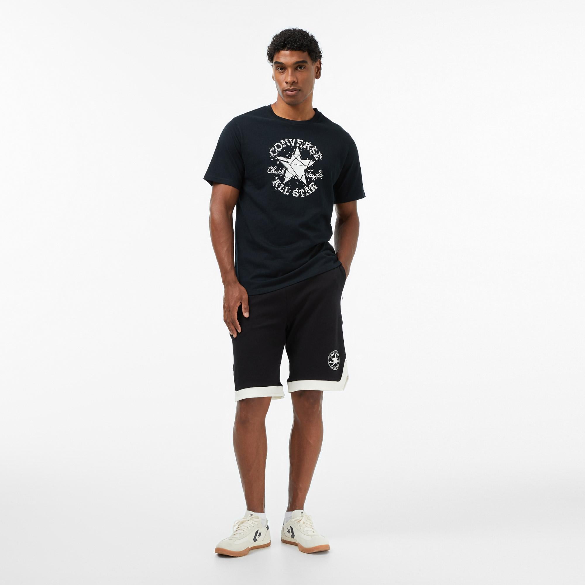 Converse Erkek Siyah Kırık Bardak Logolu T-Shirt
