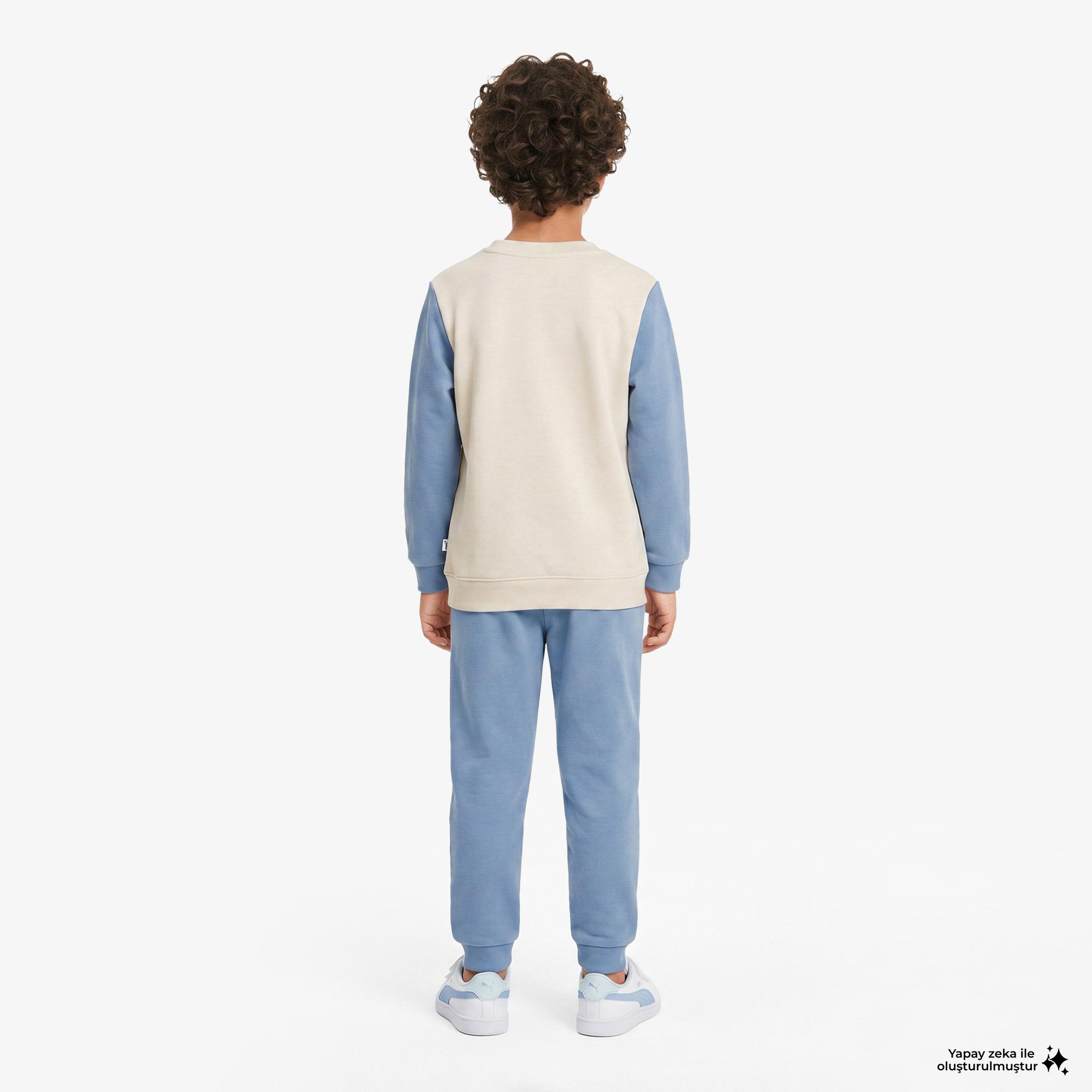 Puma Minicats Little Runners Çocuk Krem Eşofman Takımı