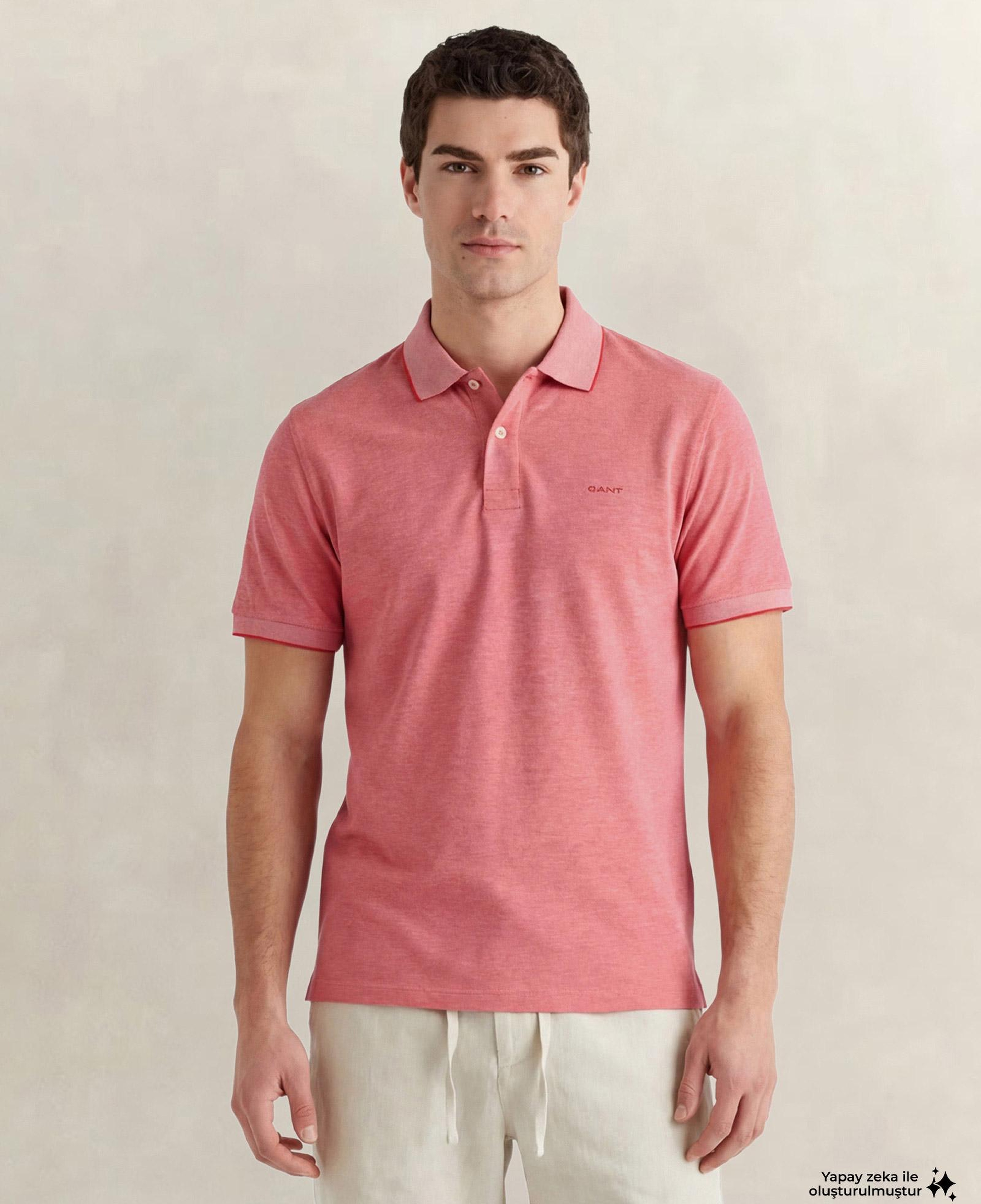 GANT Erkek Kırmızı Regular Fit Polo Yaka T-Shirt