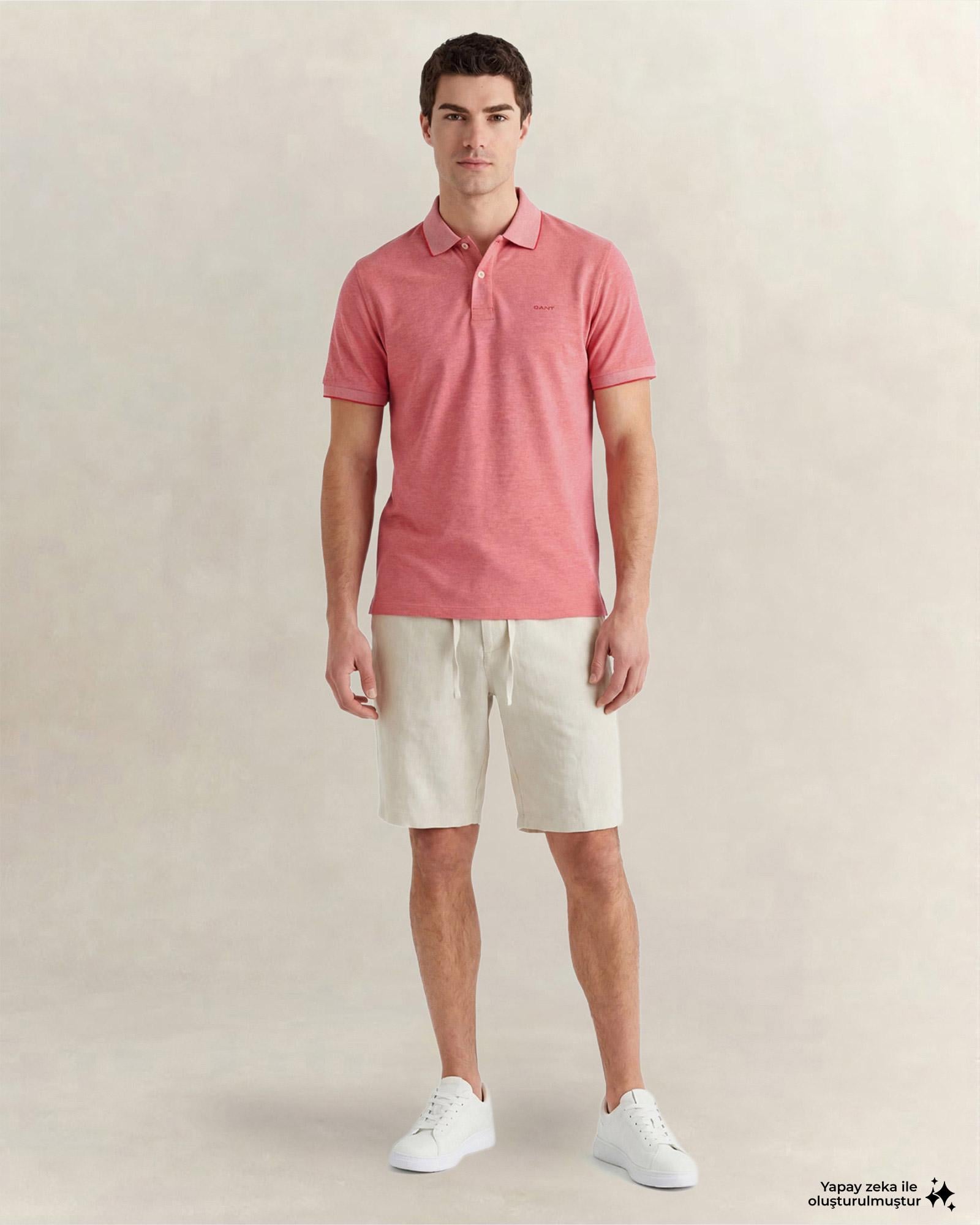 GANT Erkek Kırmızı Regular Fit Polo Yaka T-Shirt