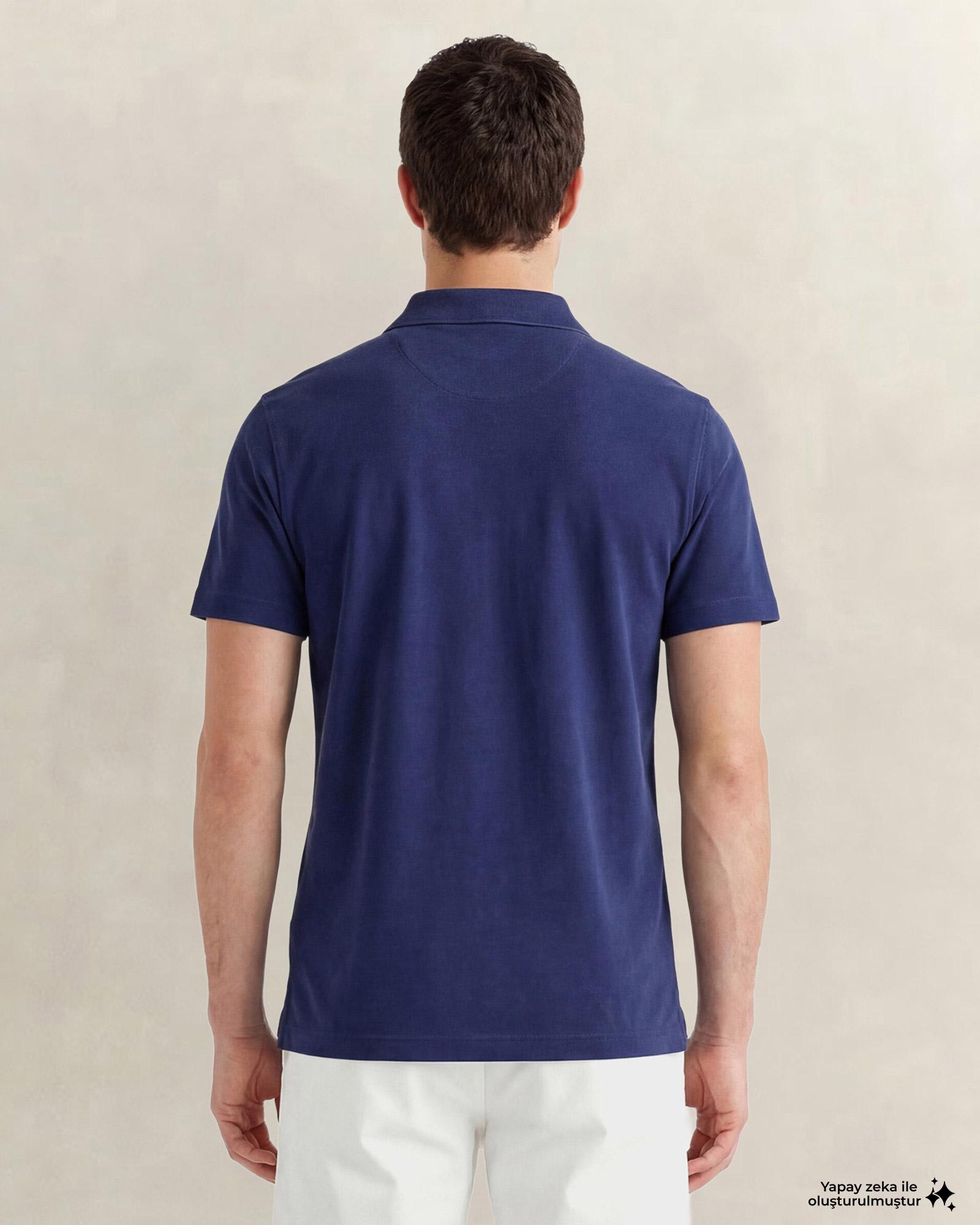 GANT Erkek Mavi Regular Fit Polo Yaka T-Shirt