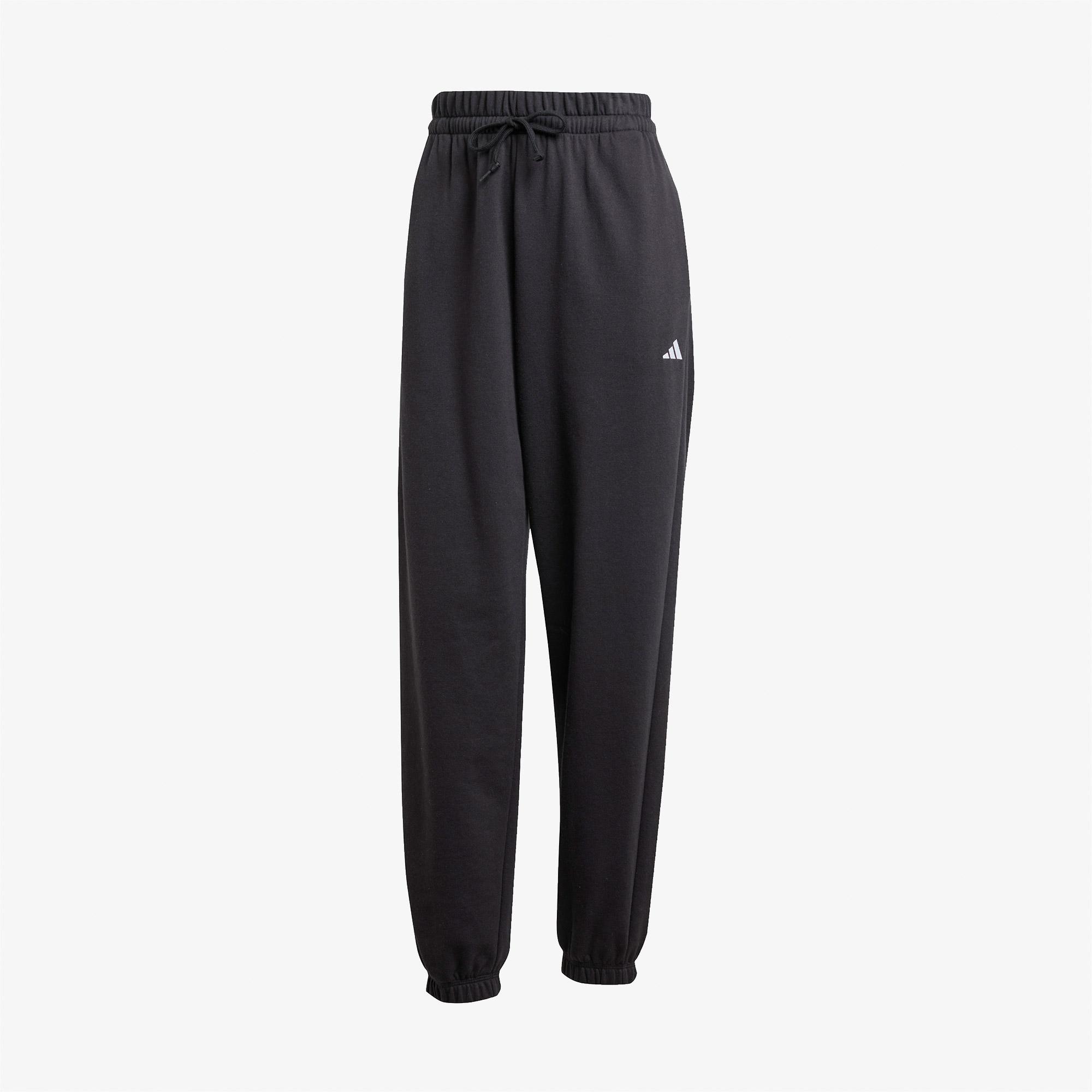 adidas Essentials Small Logo French Terry Cuffed Kadın Siyah Eşofman Altı