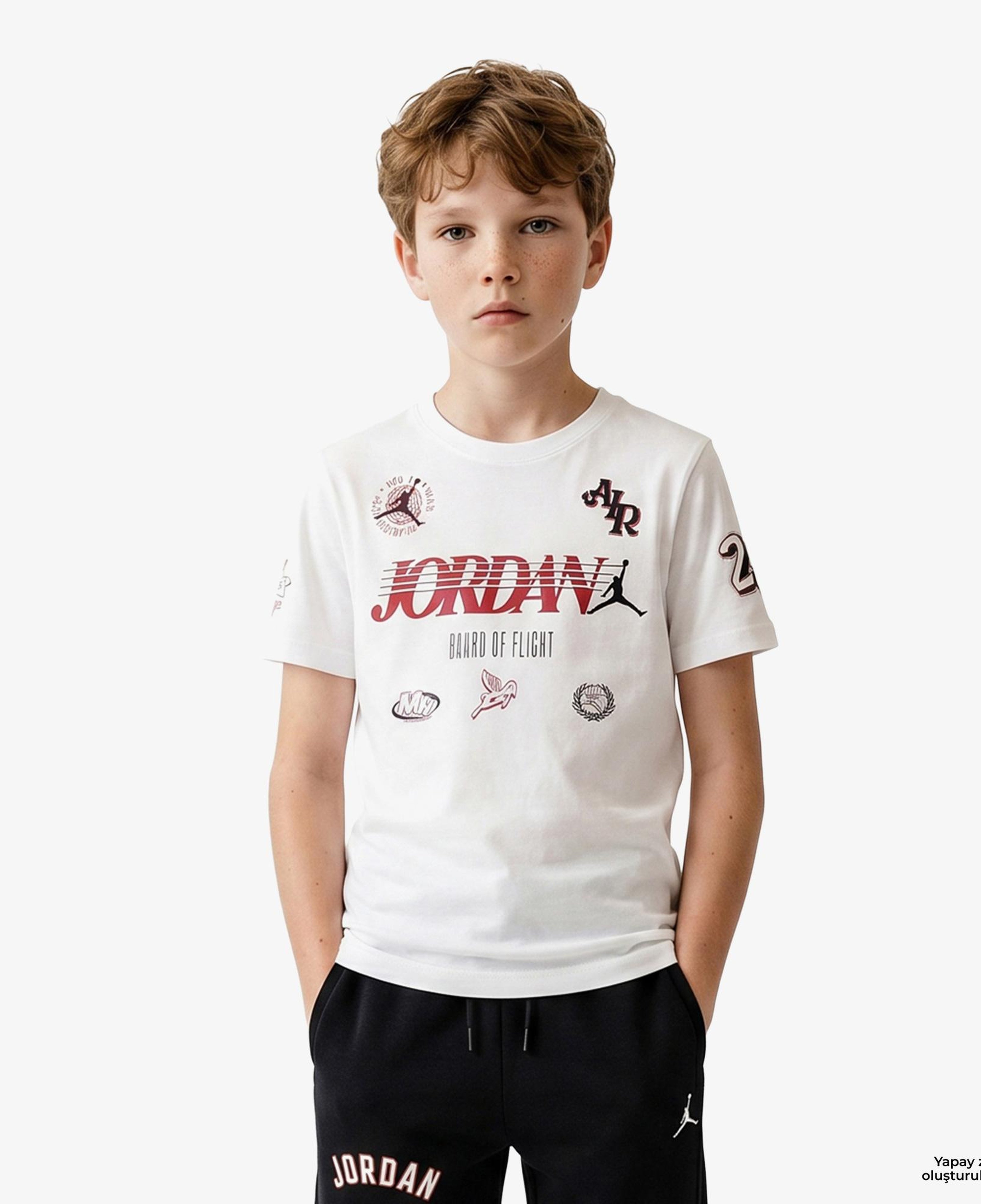 Jordan Sports Club Erkek Çocuk Beyaz T-Shirt