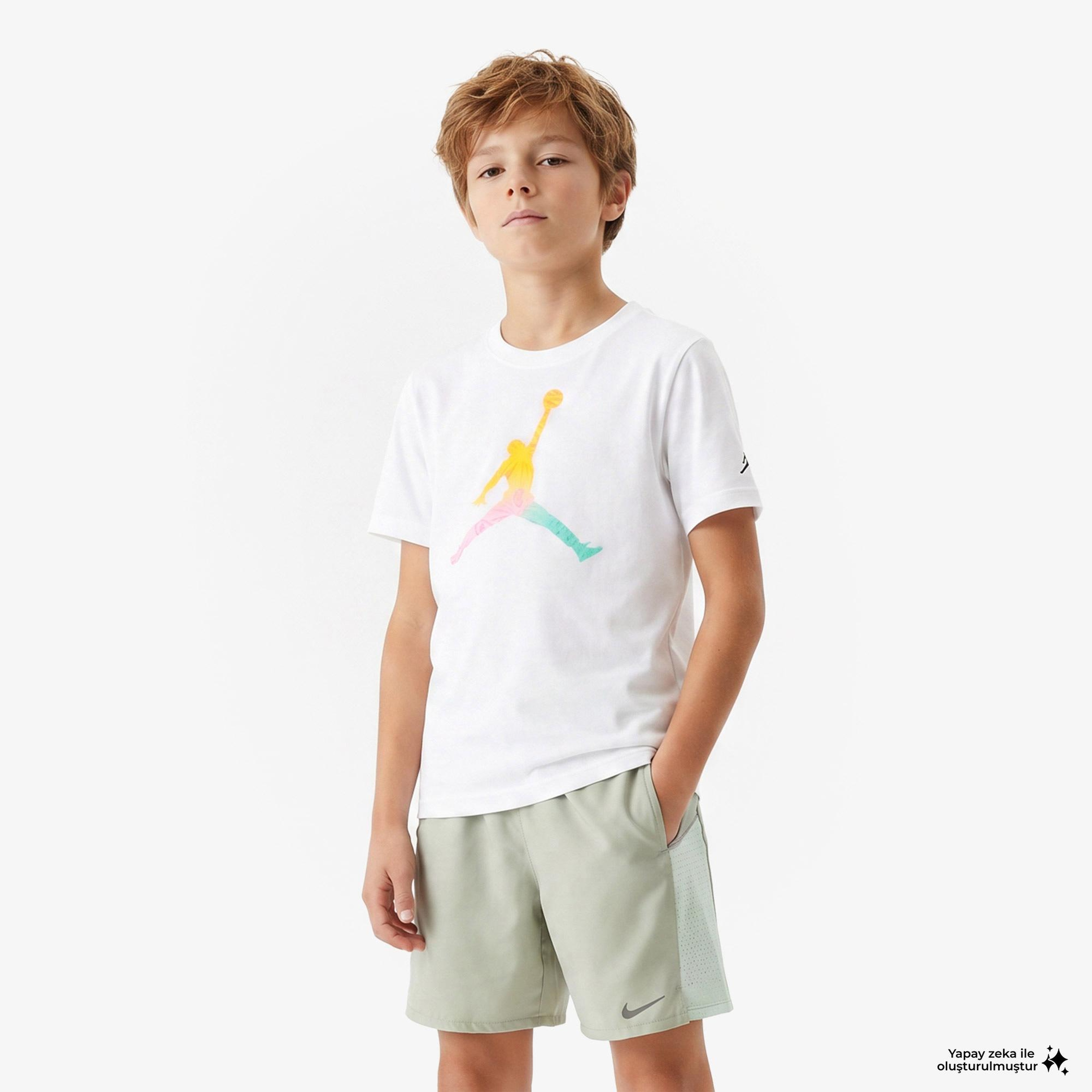 Jordan Tie-Dye Jumpman Erkek Çocuk Beyaz T-Shirt