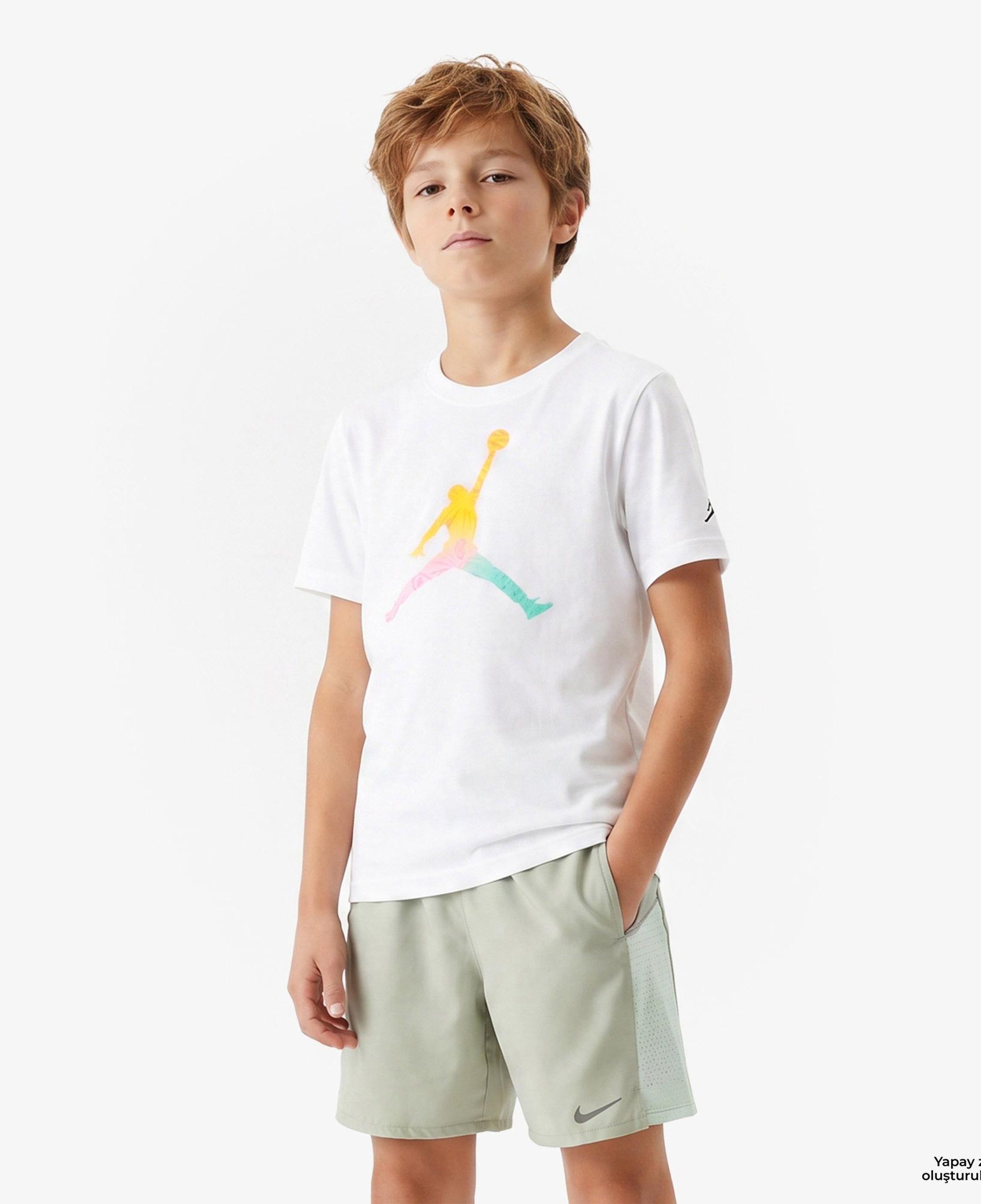 Jordan Tie-Dye Jumpman Erkek Çocuk Beyaz T-Shirt