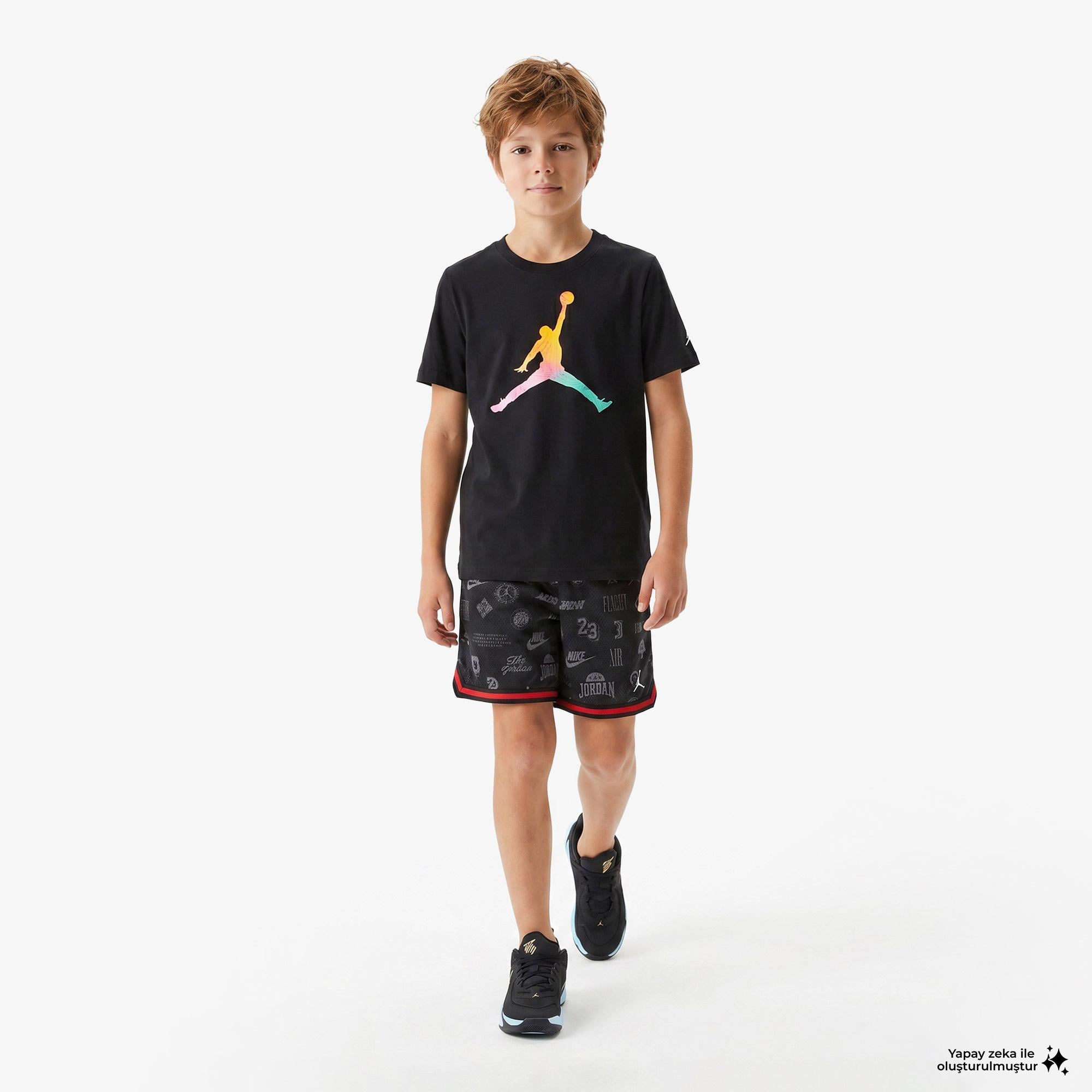 Jordan Tie-Dye Jumpman Erkek Çocuk Siyah T-Shirt