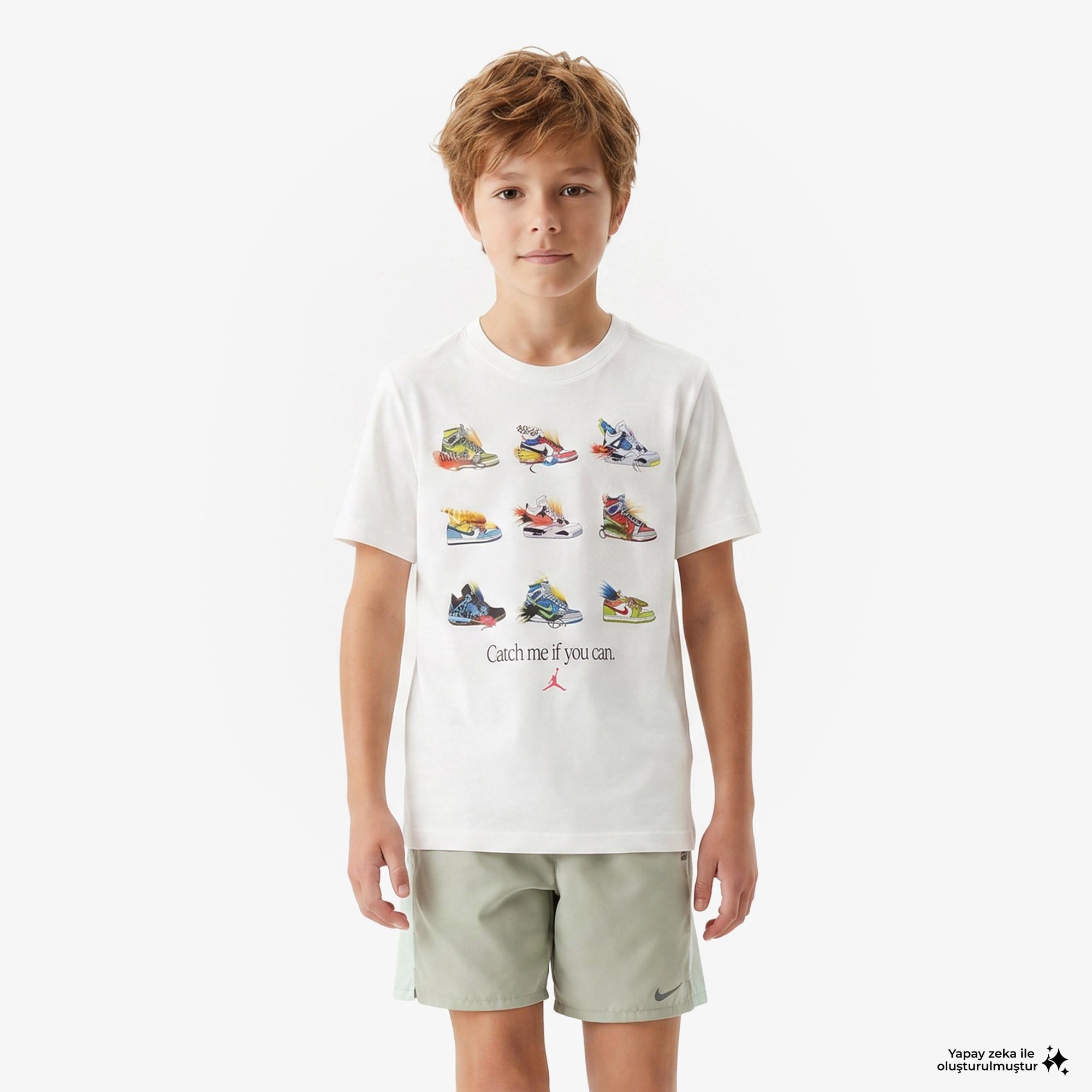 Jordan Fishing Lures Erkek Çocuk Krem Rengi T-Shirt