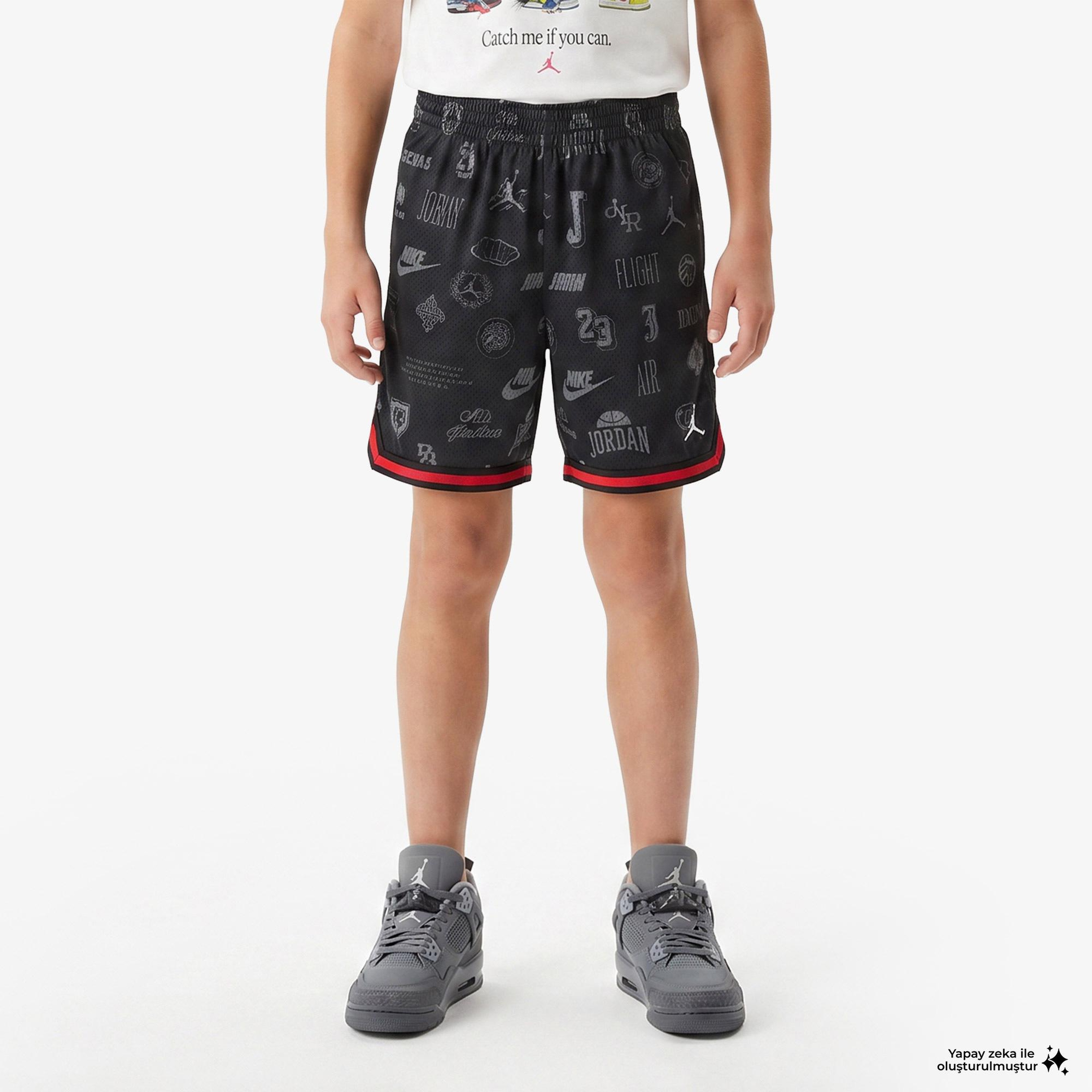 Jordan Taping Mesh Print Erkek Çocuk Siyah Şort
