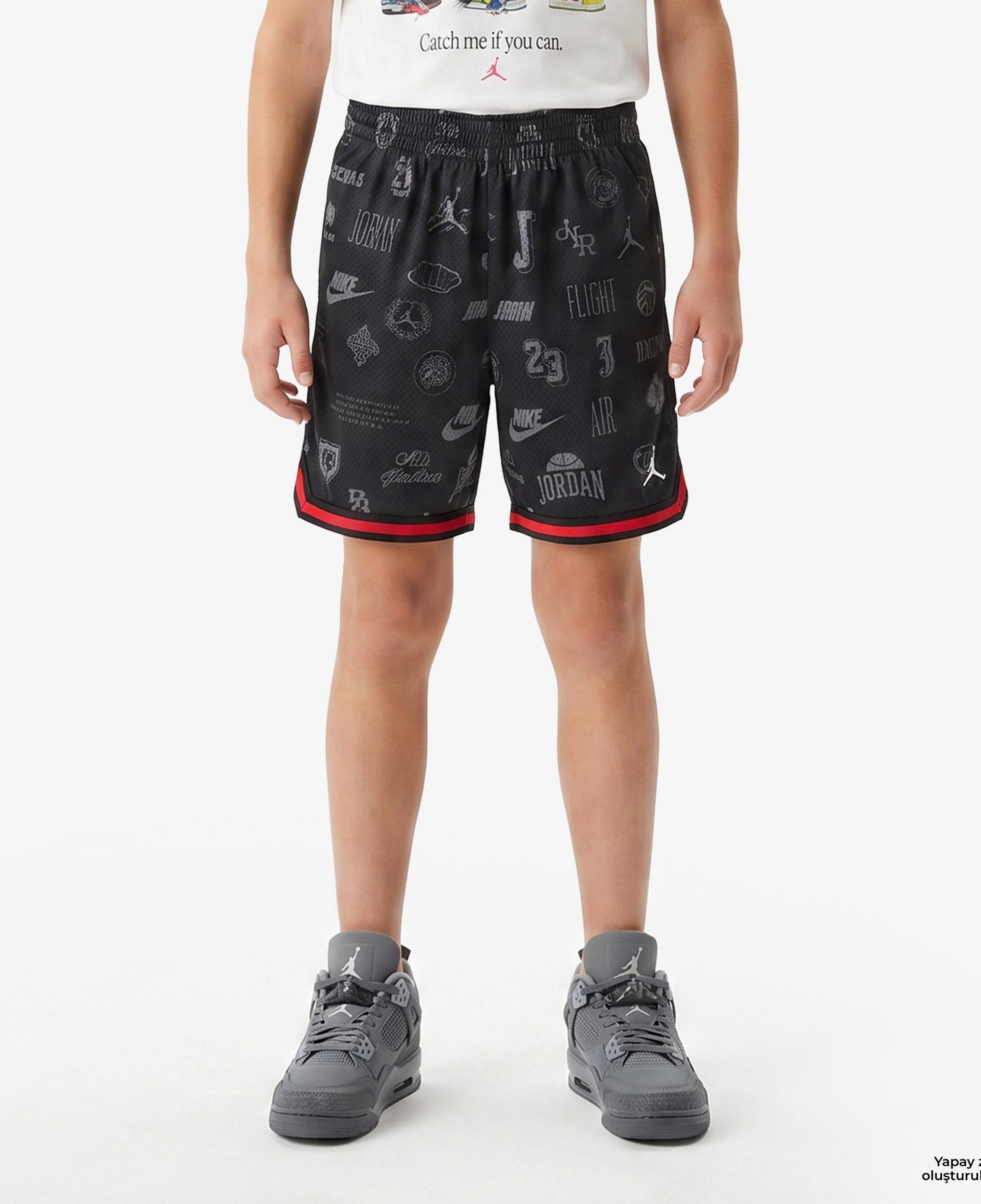 Jordan Taping Mesh Print Erkek Çocuk Siyah Şort