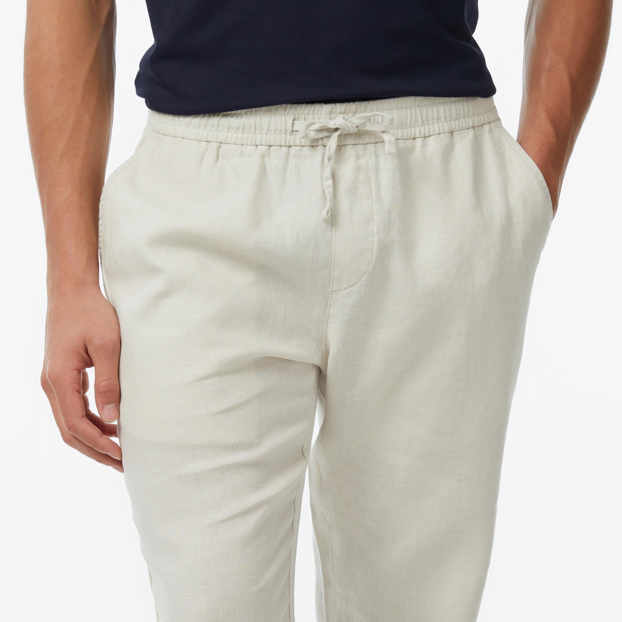 Nautica Erkek Krem Regular Fit Keten Pantolon