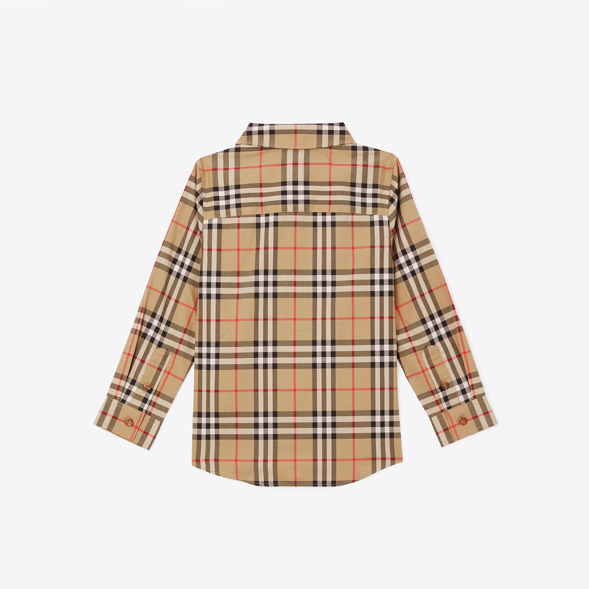 Burberry Owen Vintage Stretch Cotton Çocuk Bej Gömlek