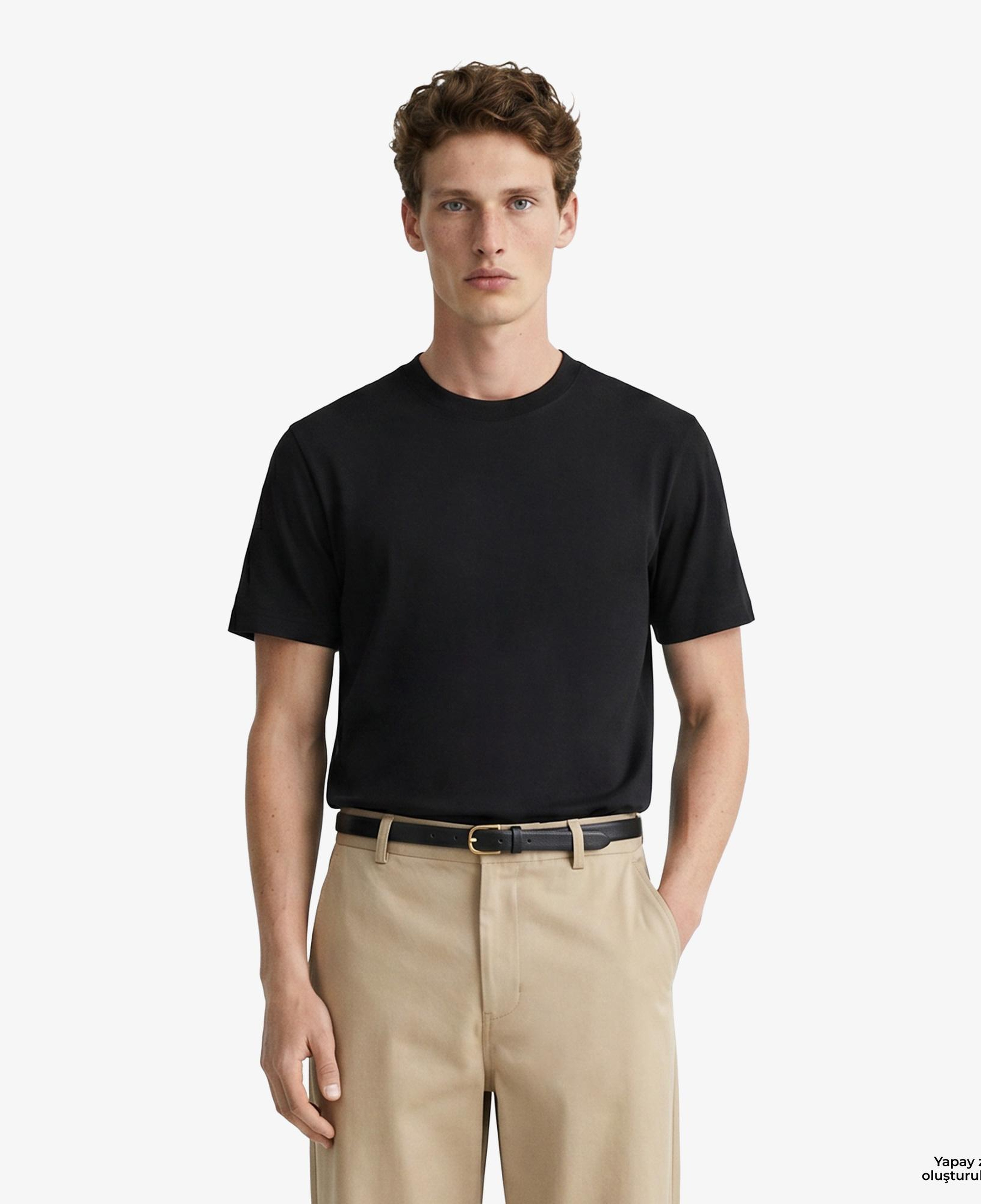 FashFed Basic Unisex Siyah T-Shirt