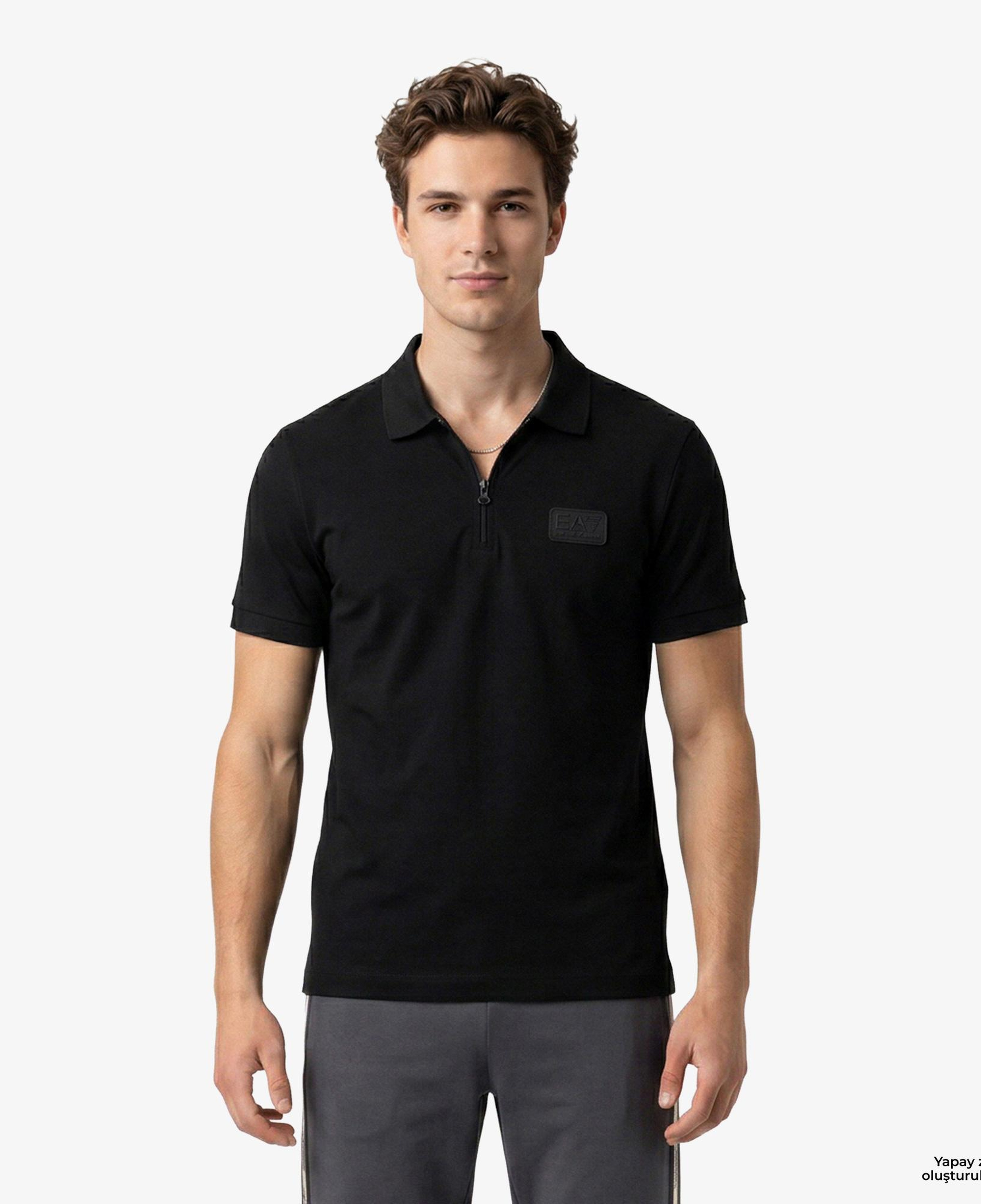 EA7 Modal Erkek Siyah Polo