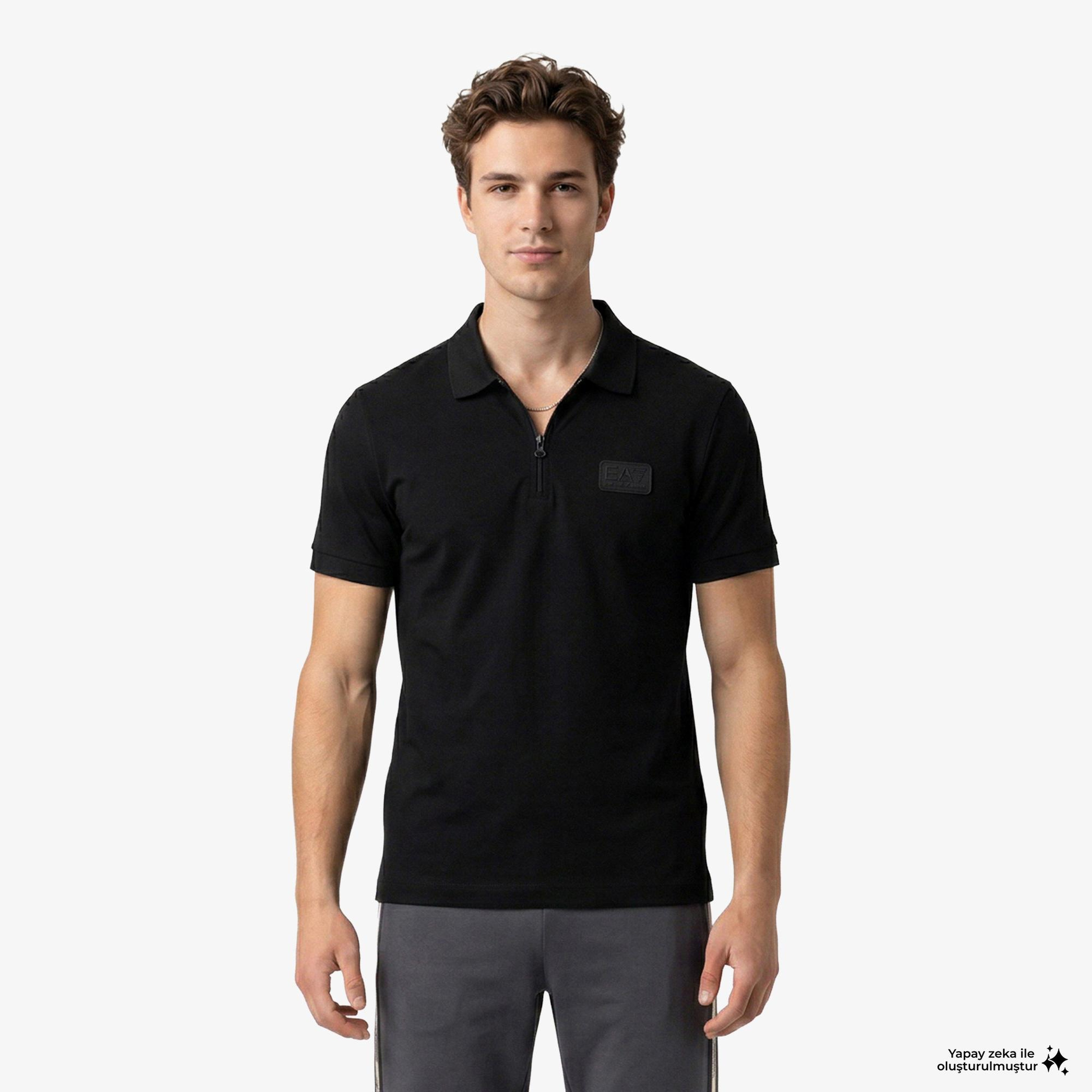 EA7 Modal Erkek Siyah Polo