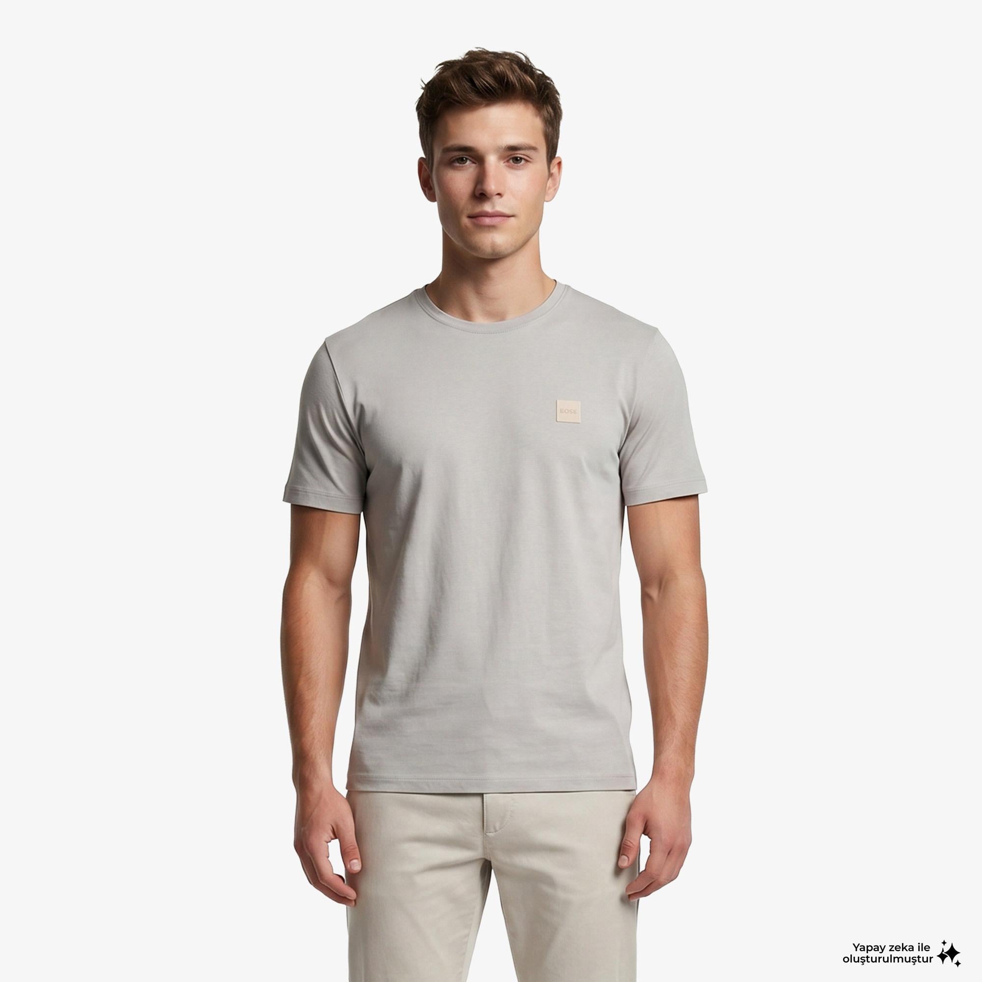 Boss Tales Erkek Gri T-Shirt