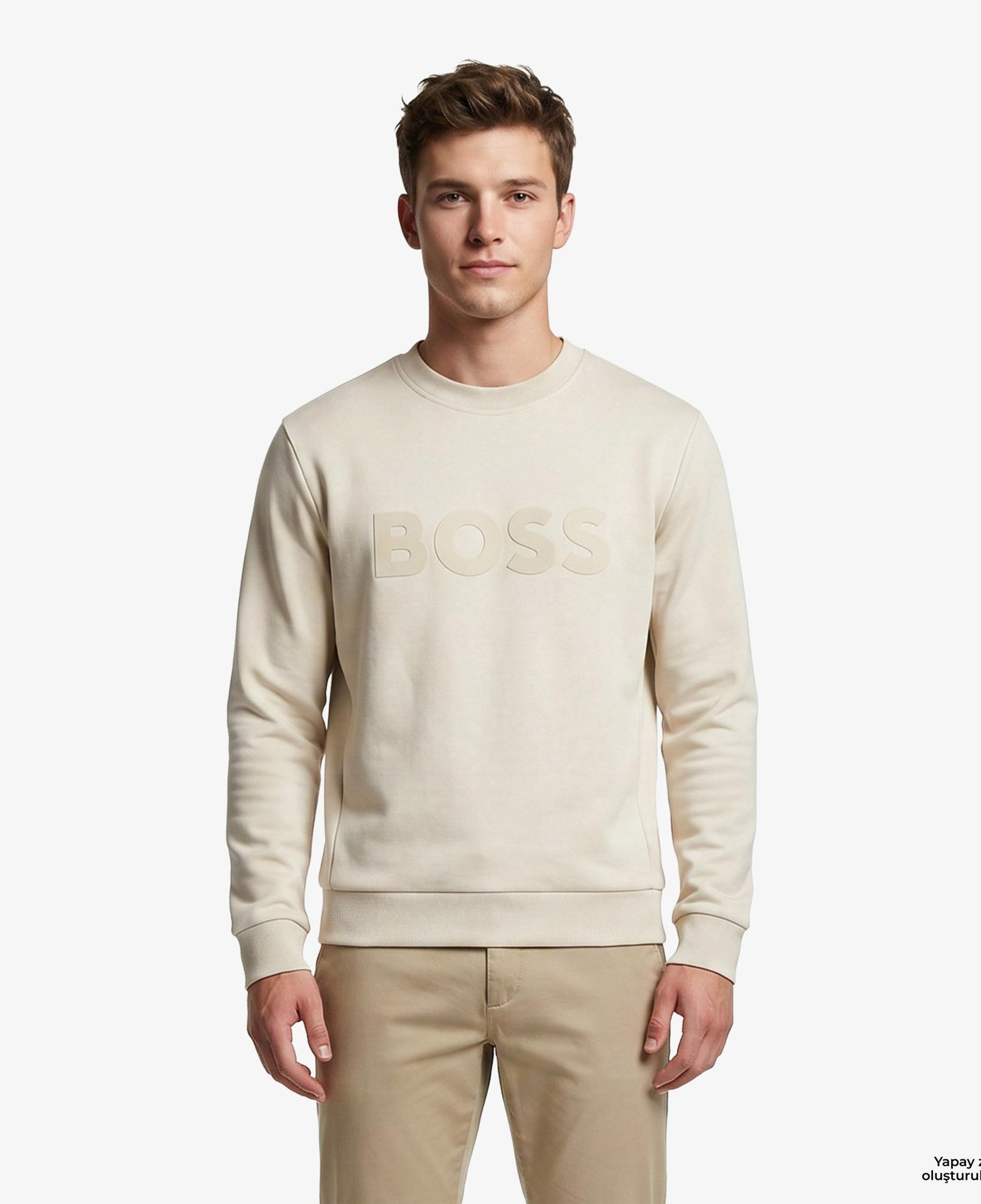 Boss Salbo Erkek Bej Sweatshirt