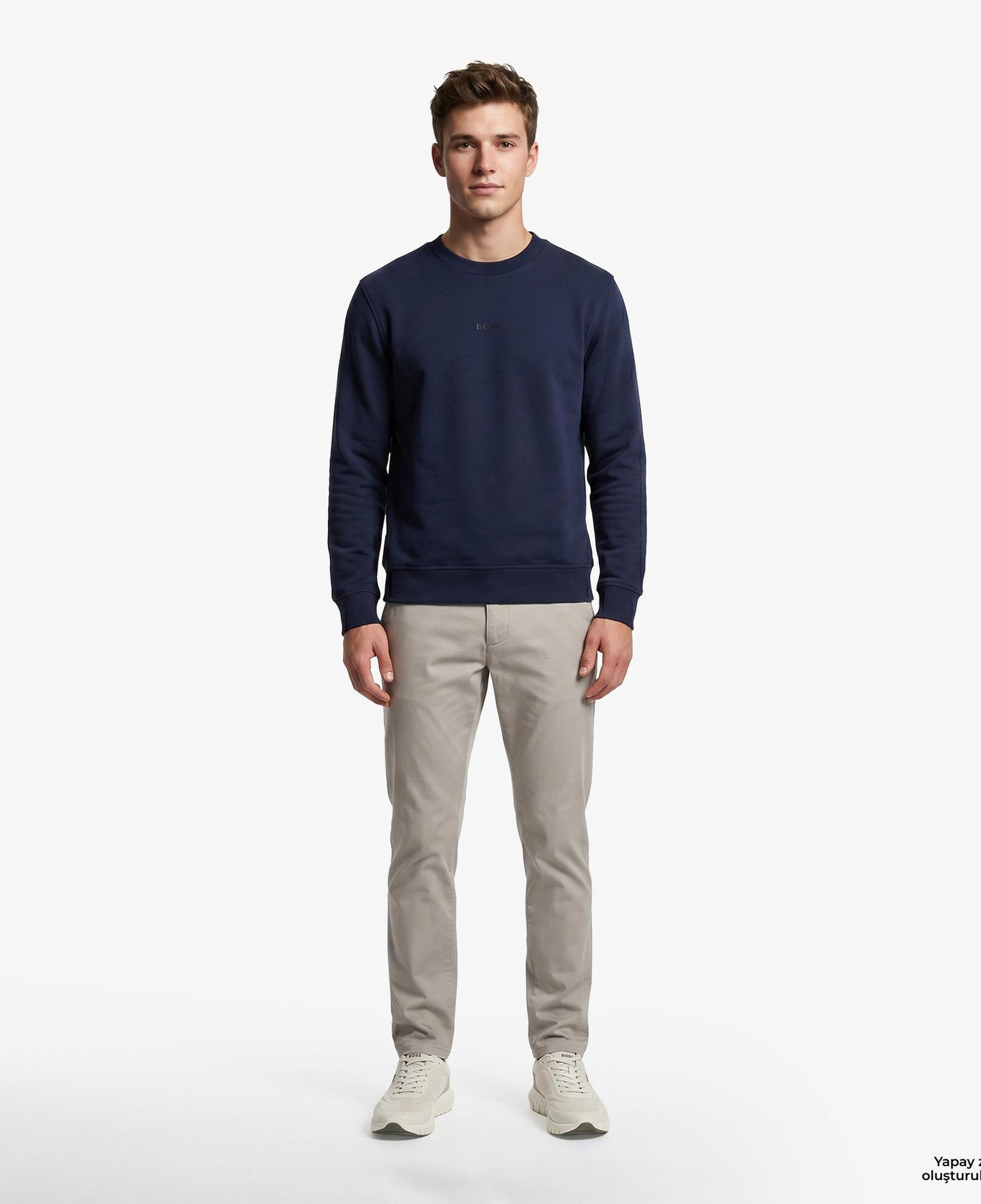 Boss We Small Crew Erkek Mavi Sweatshirt