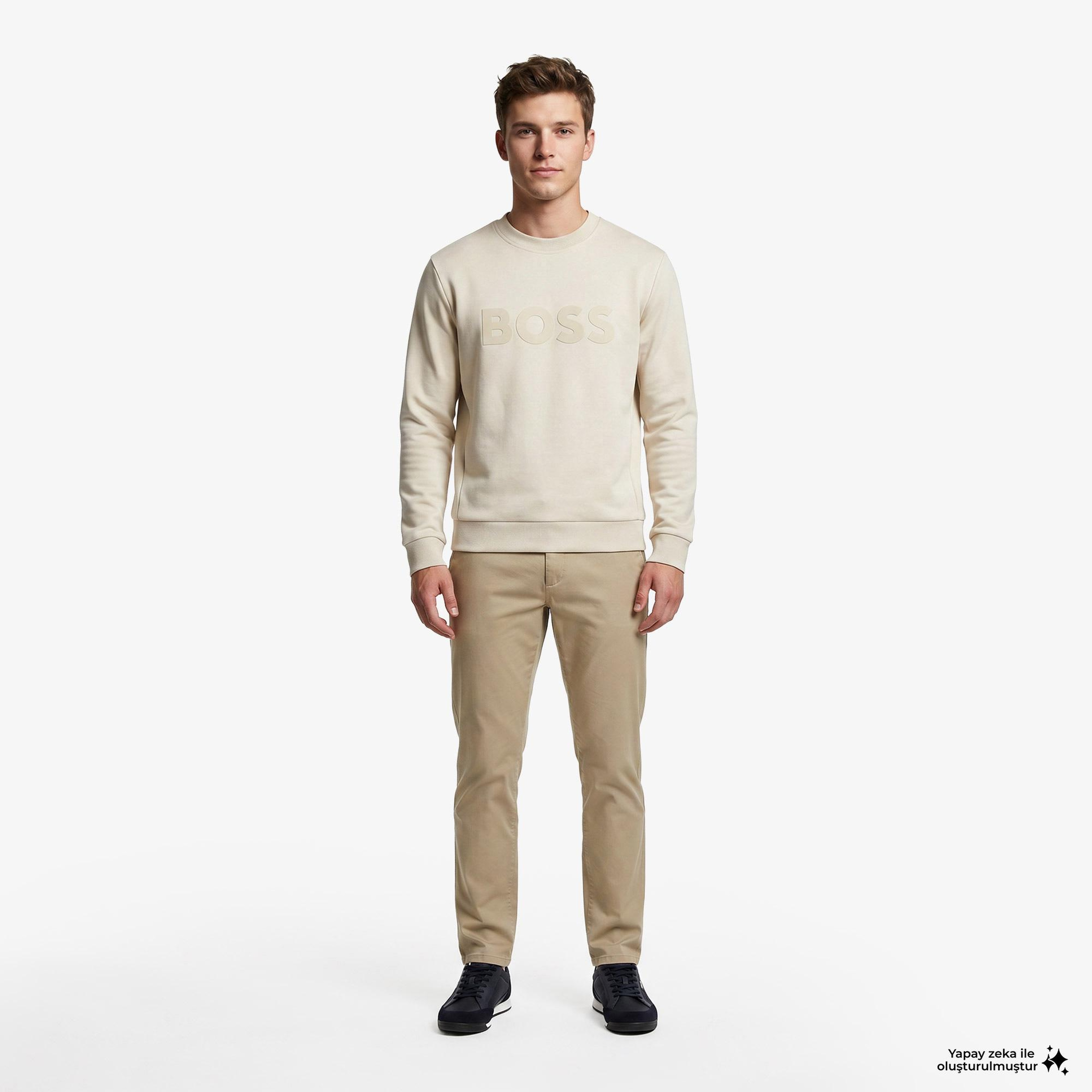 Boss Salbo Erkek Bej Sweatshirt