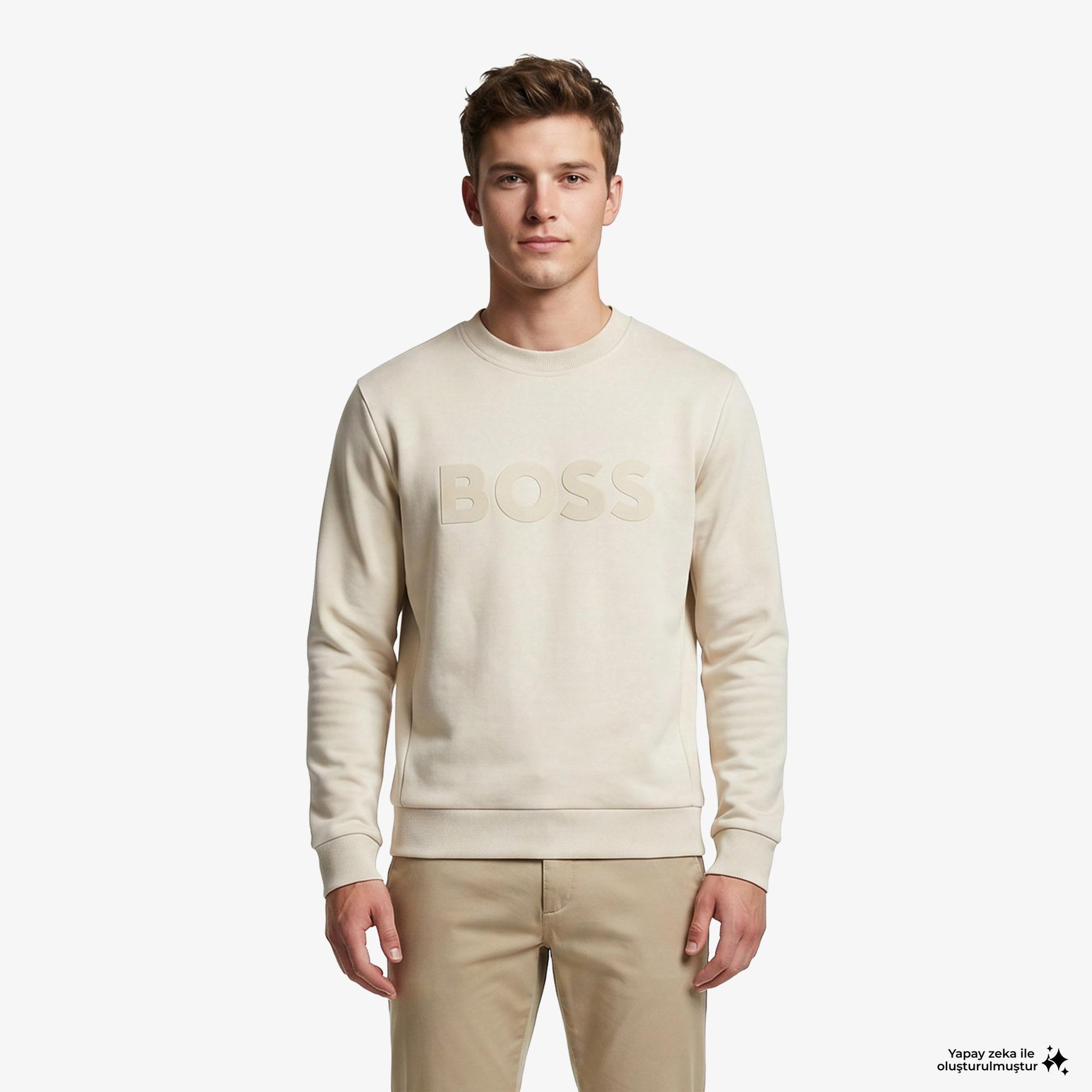 Boss Salbo Erkek Bej Sweatshirt