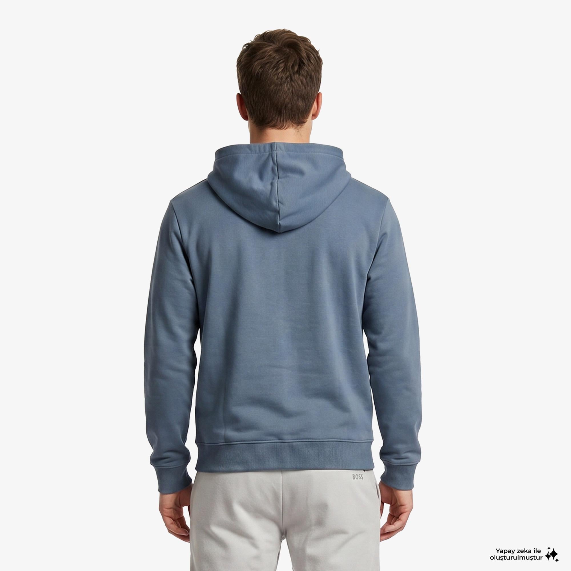 Hugo Dapo Fermuarlı Erkek Mavi Sweatshirt
