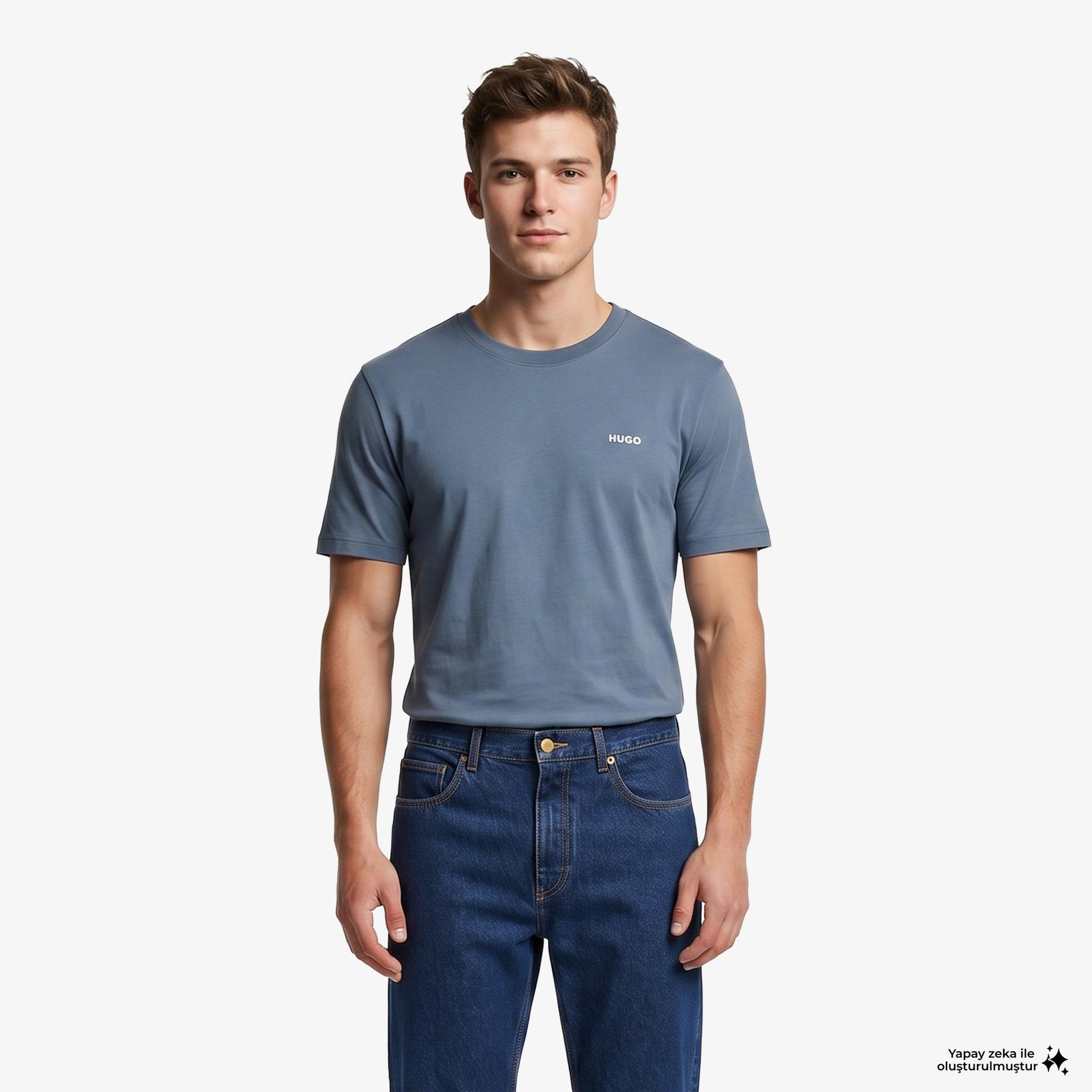 Hugo Dero Erkek Mavi T-Shirt