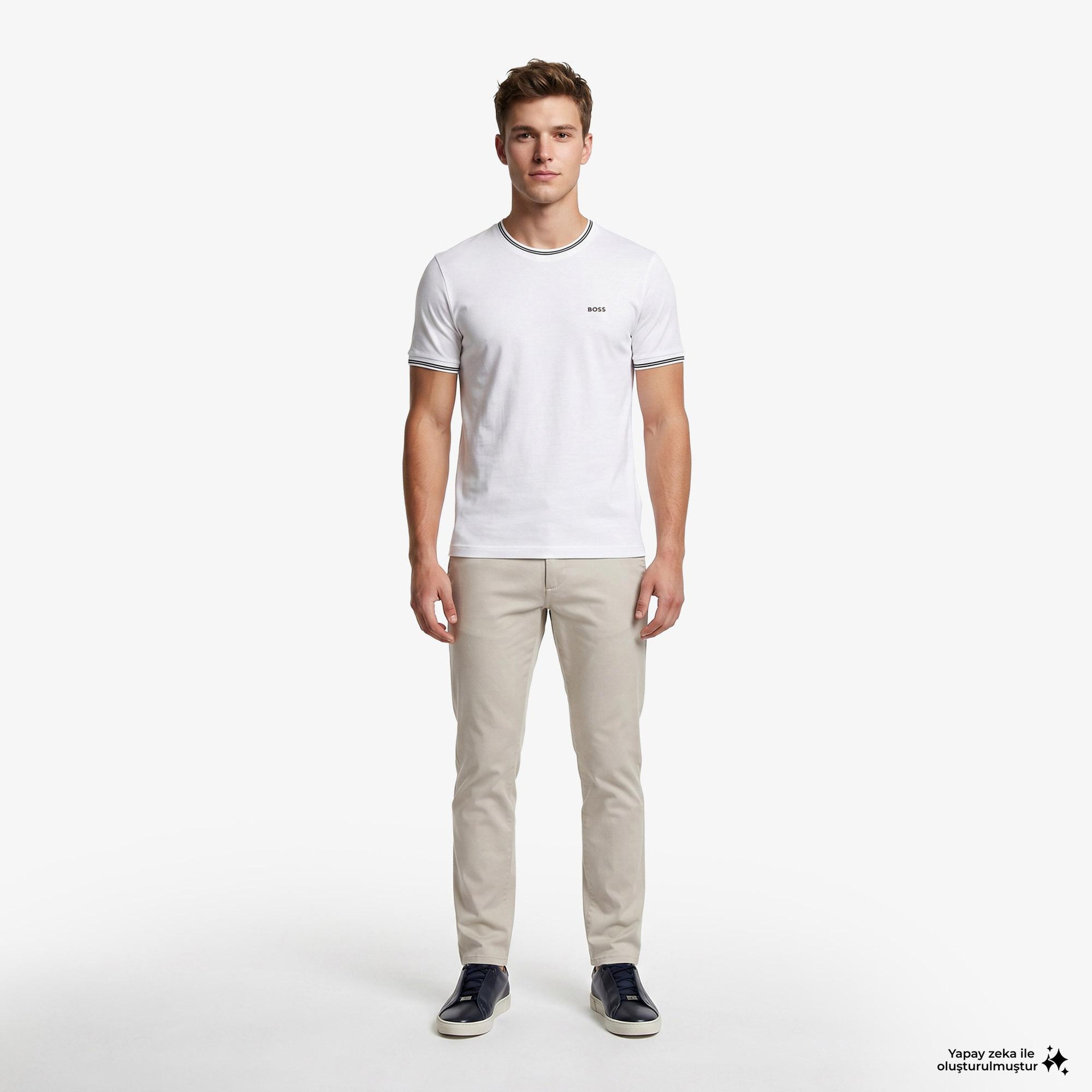 Boss Taul Erkek Beyaz T-Shirt
