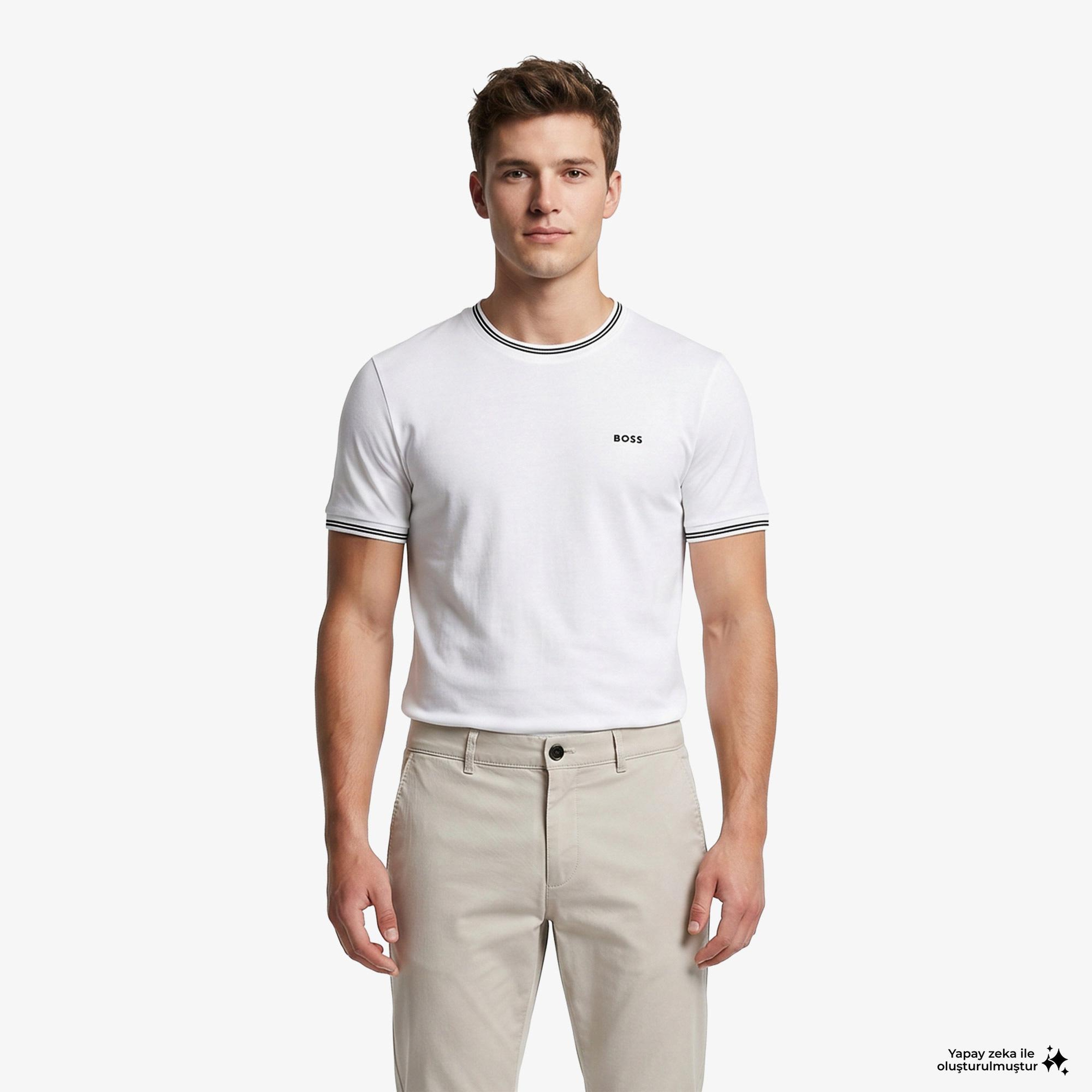Boss Taul Erkek Beyaz T-Shirt