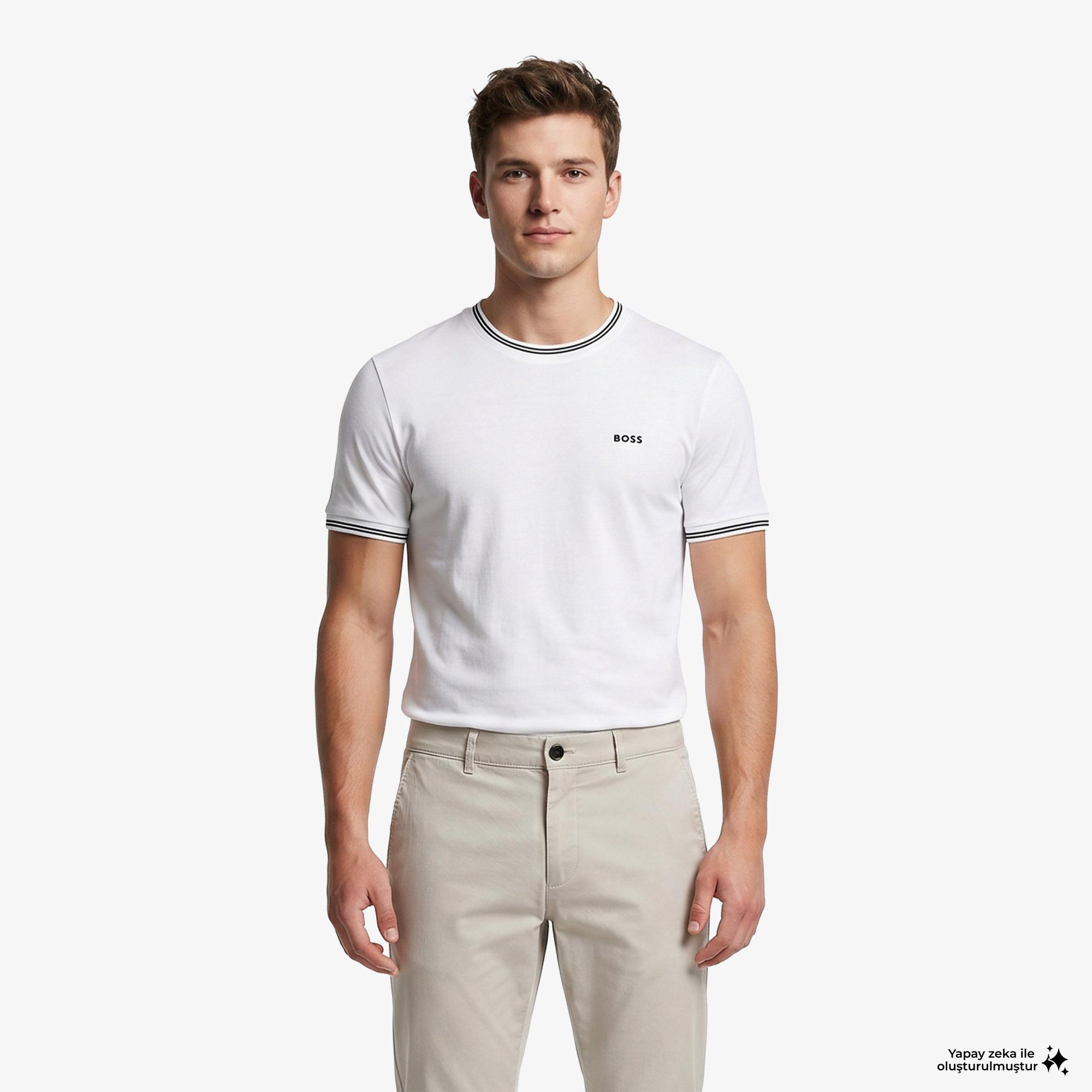 Boss Taul Erkek Beyaz T-Shirt