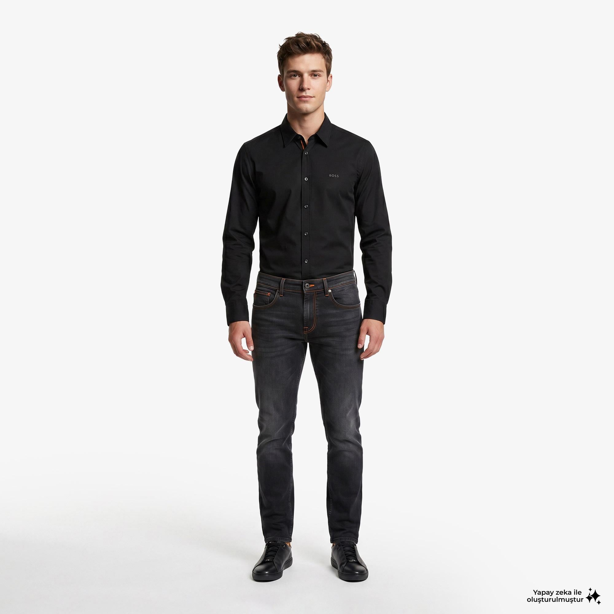 Boss Relegant Erkek Siyah Gömlek