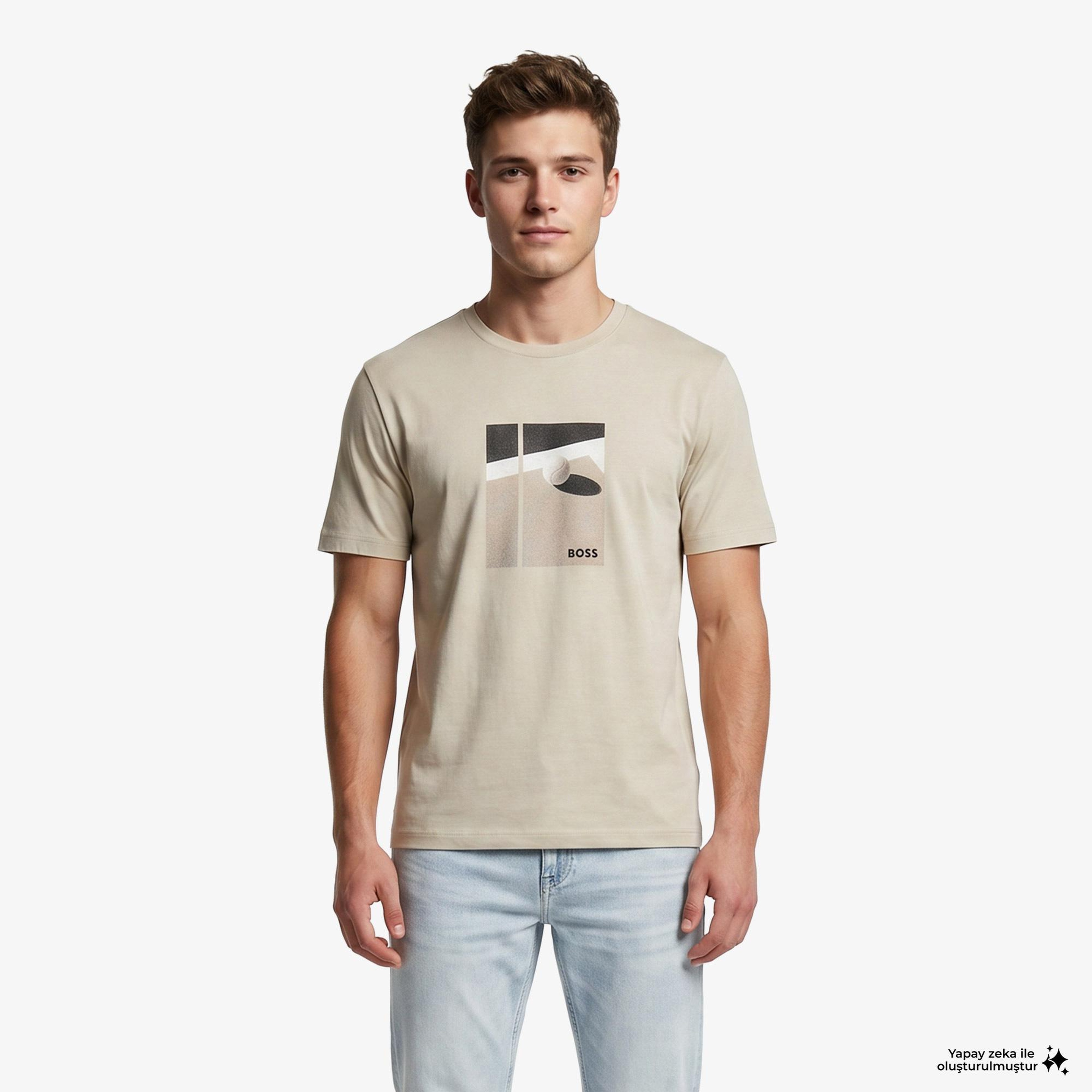 Boss Join Relaxed Erkek Bej T-Shirt