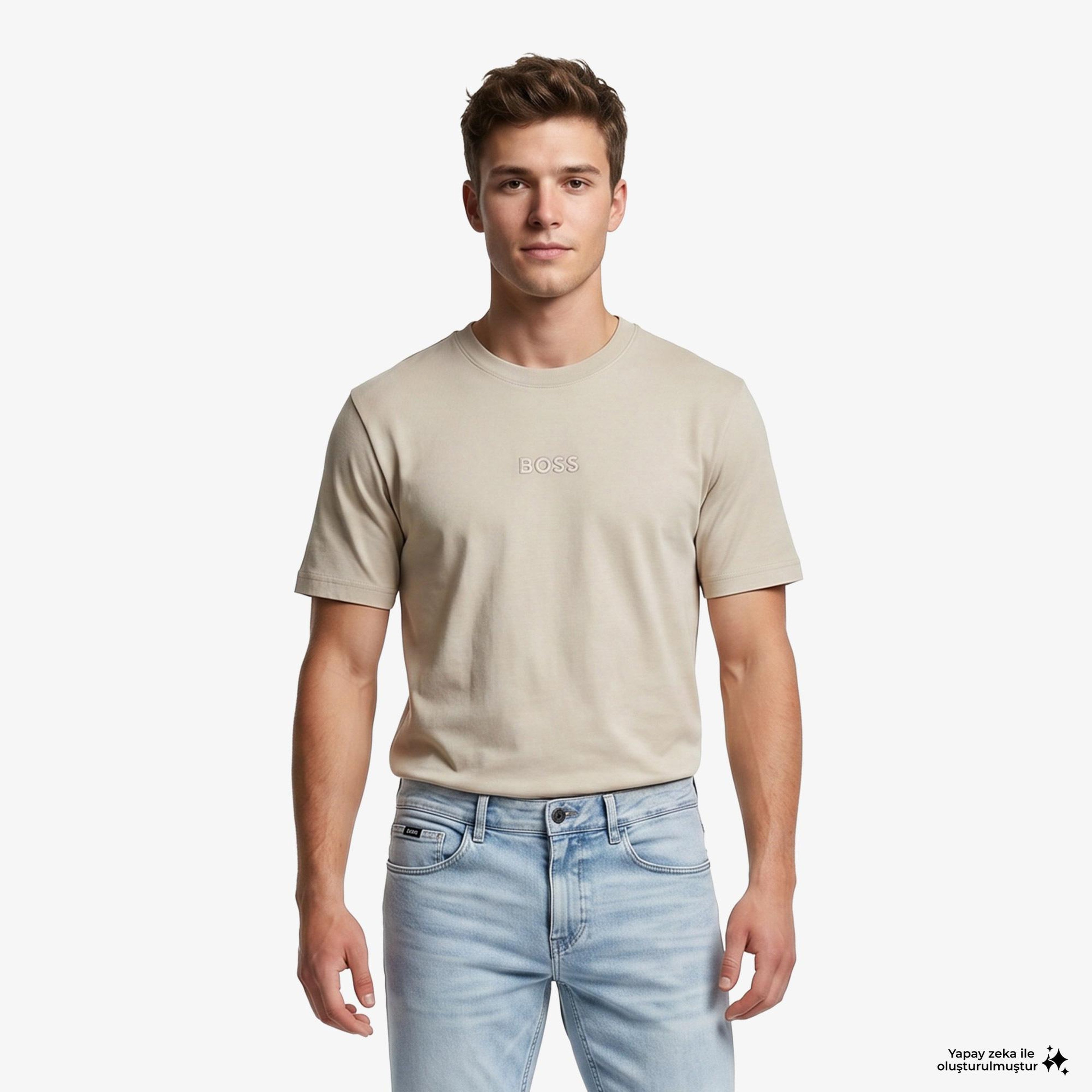 Boss Erkek Bej T-Shirt