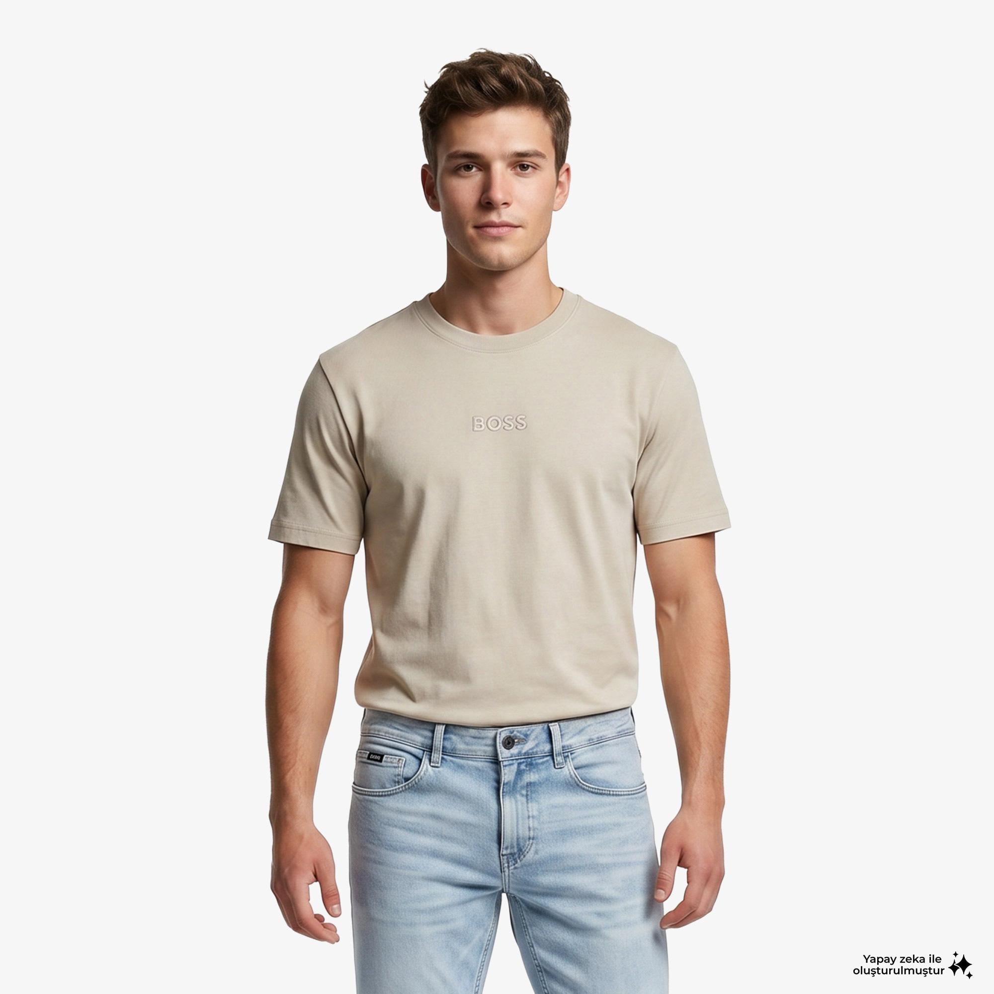 Boss Erkek Bej T-Shirt