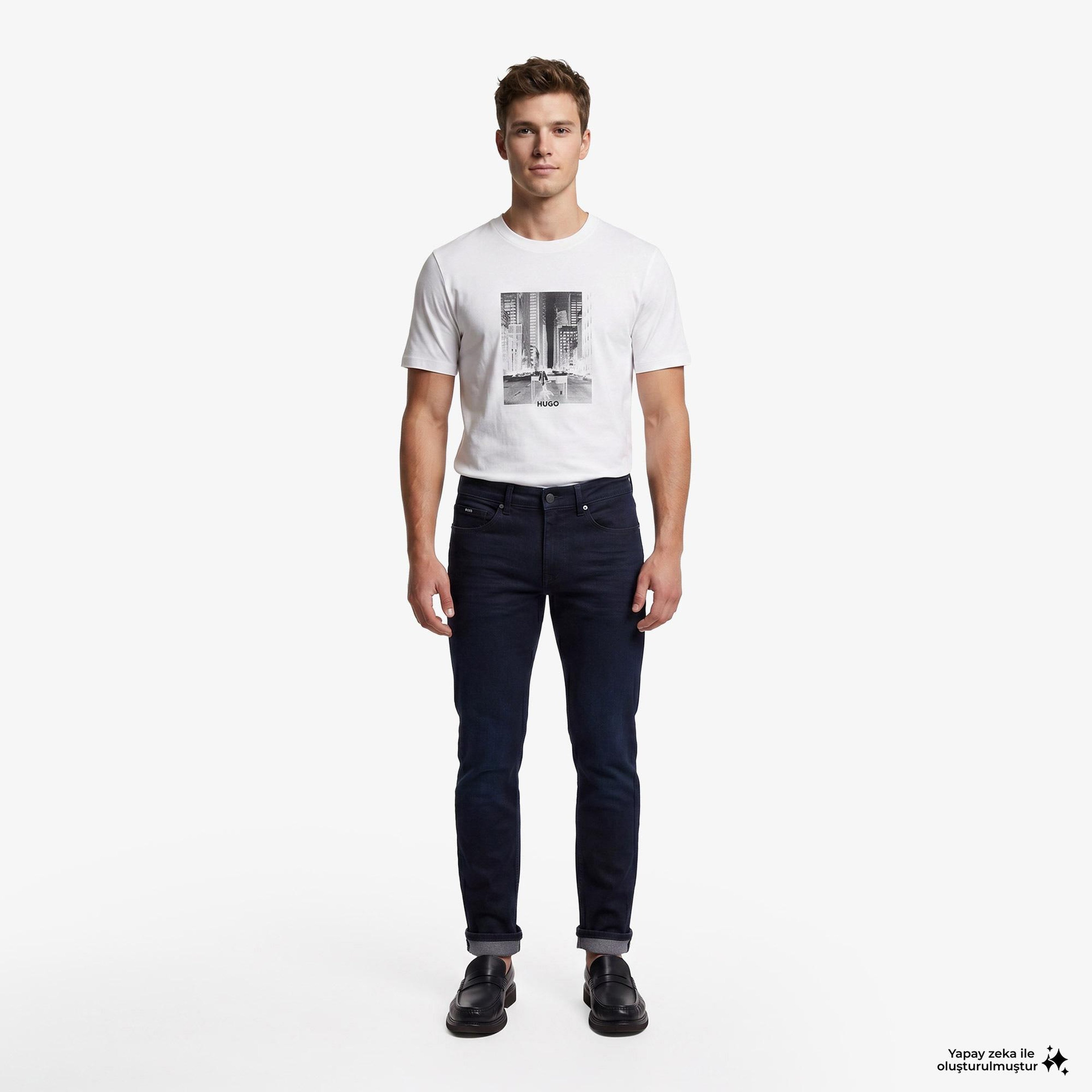 Hugo Deyss Erkek Beyaz T-Shirt
