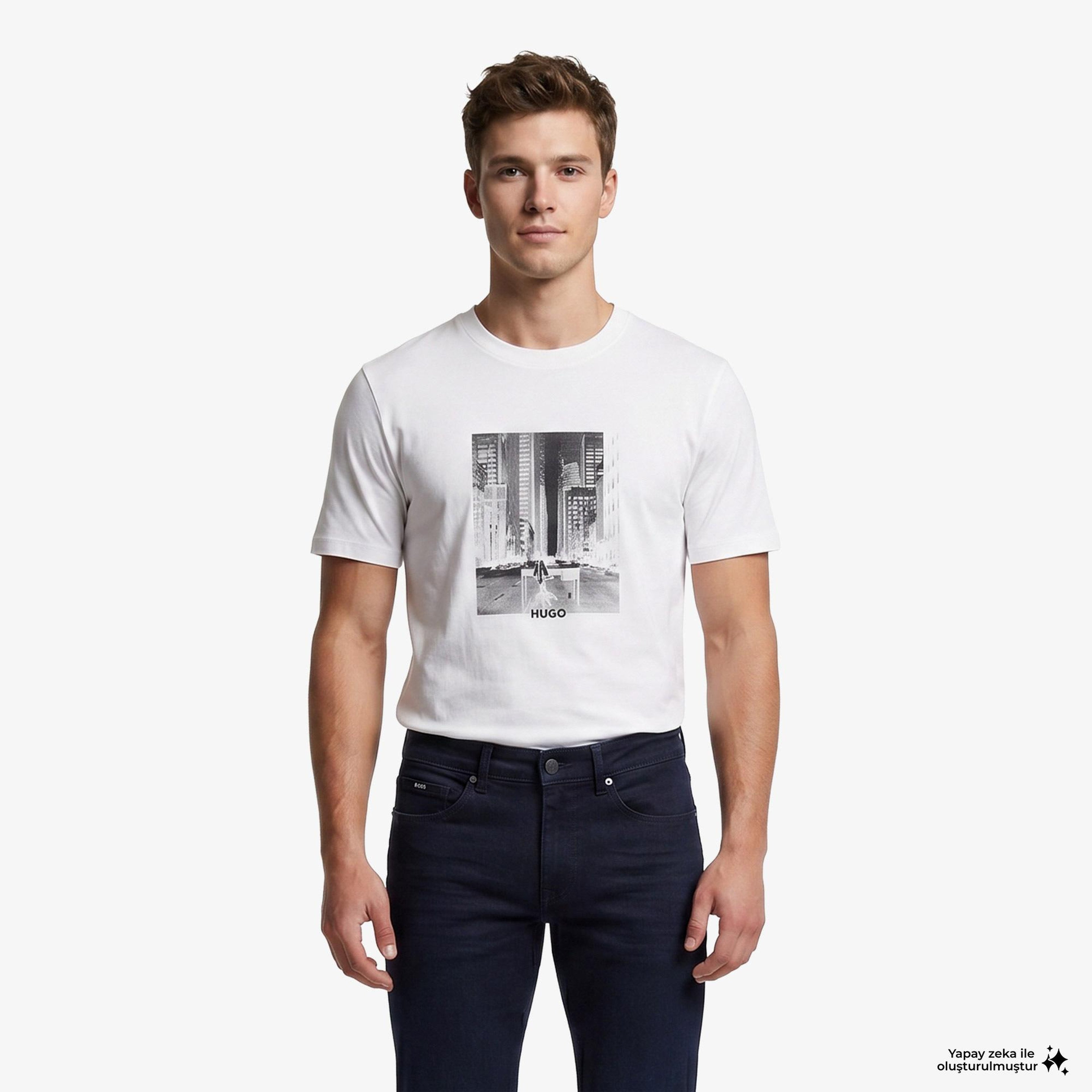 Hugo Deyss Erkek Beyaz T-Shirt