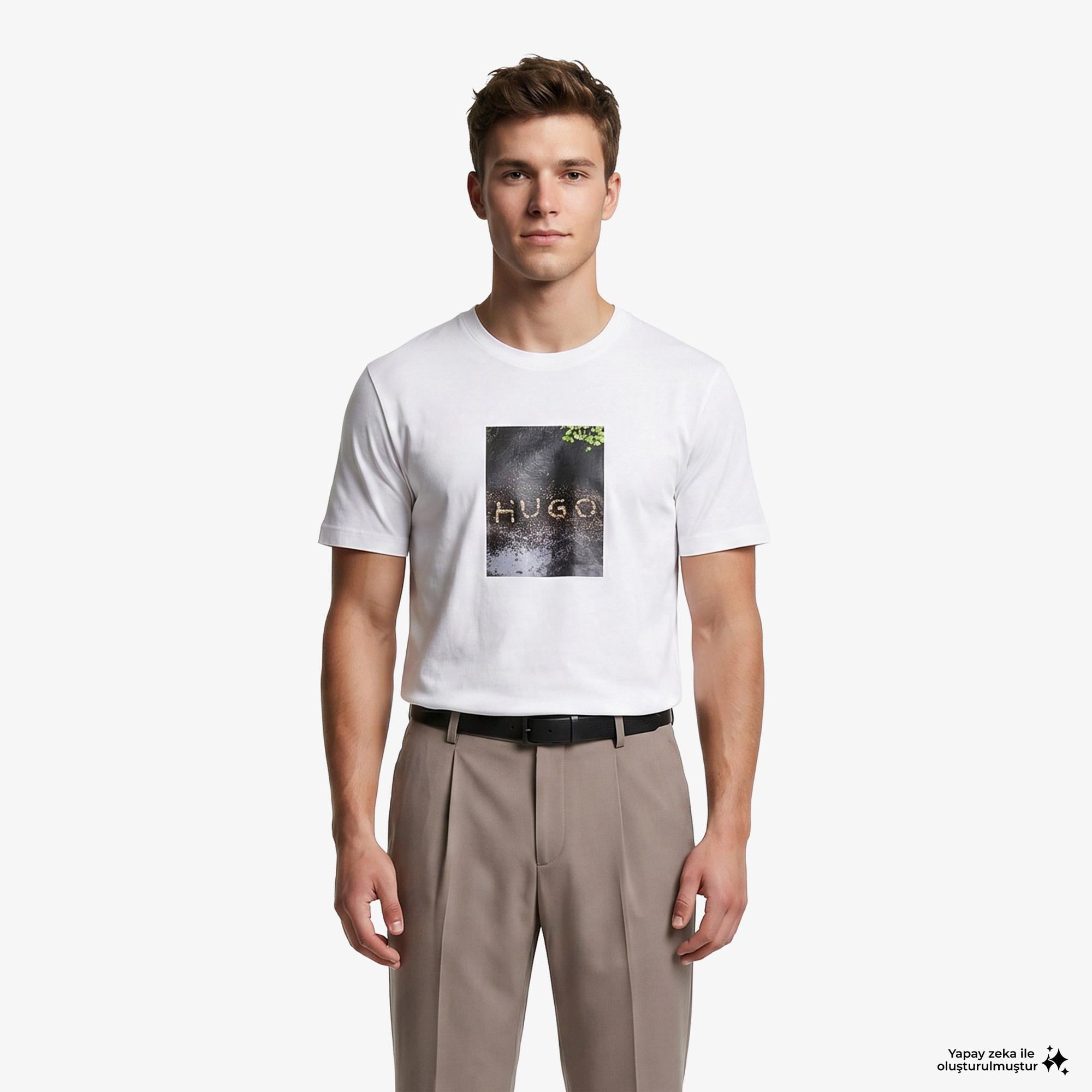 Hugo Doreston Erkek Beyaz T-Shirt