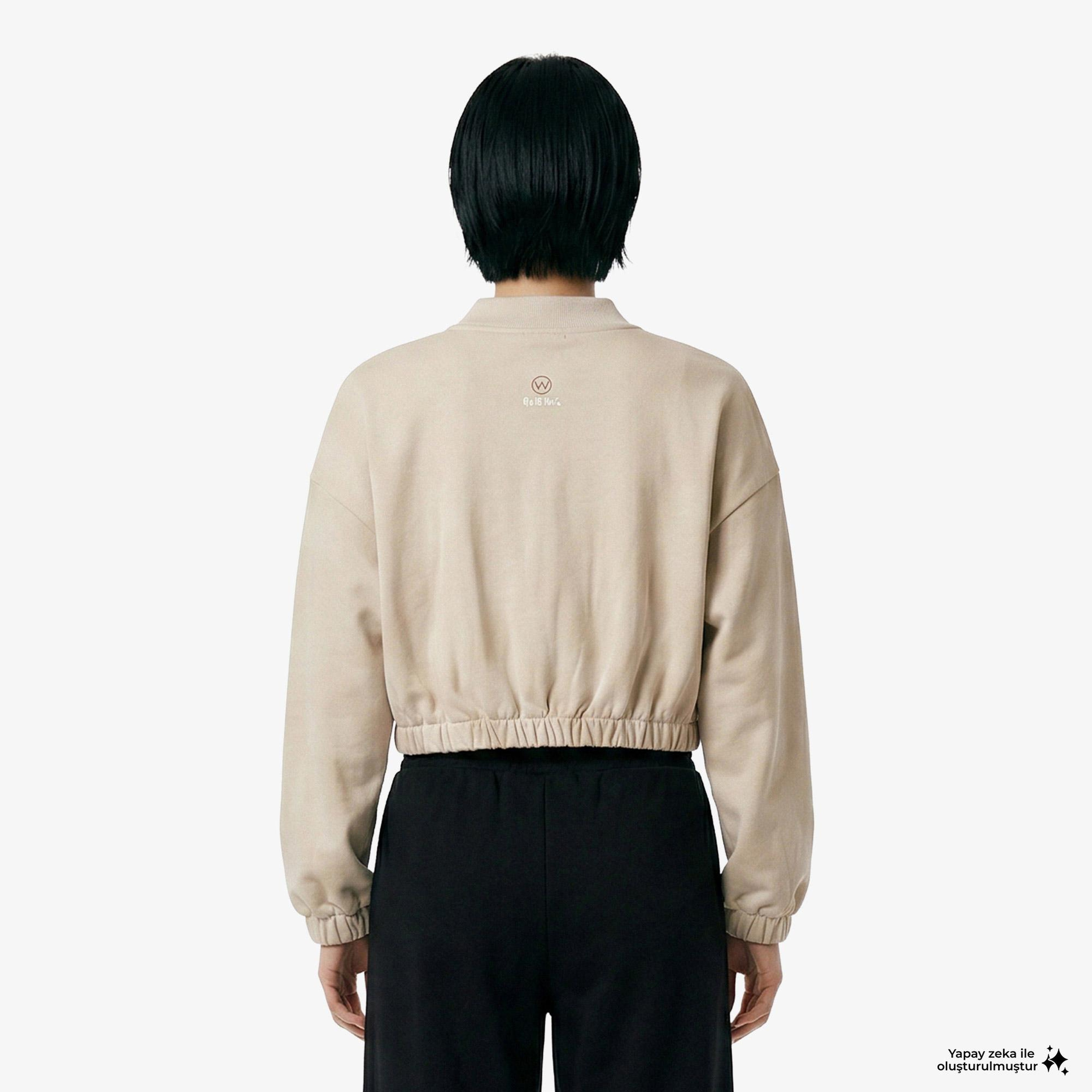 UNITED4 Regular Fit Kadın Krem Sweatshirt