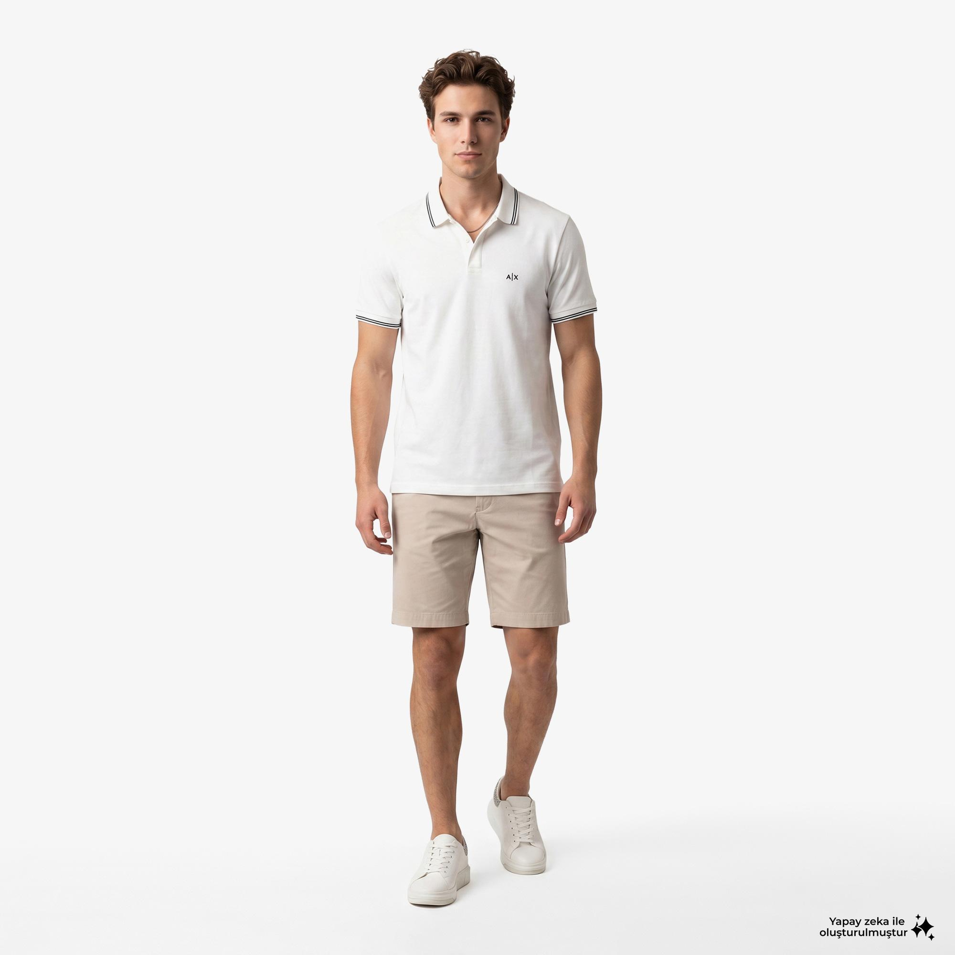 Armani Exchange Erkek Beyaz Polo