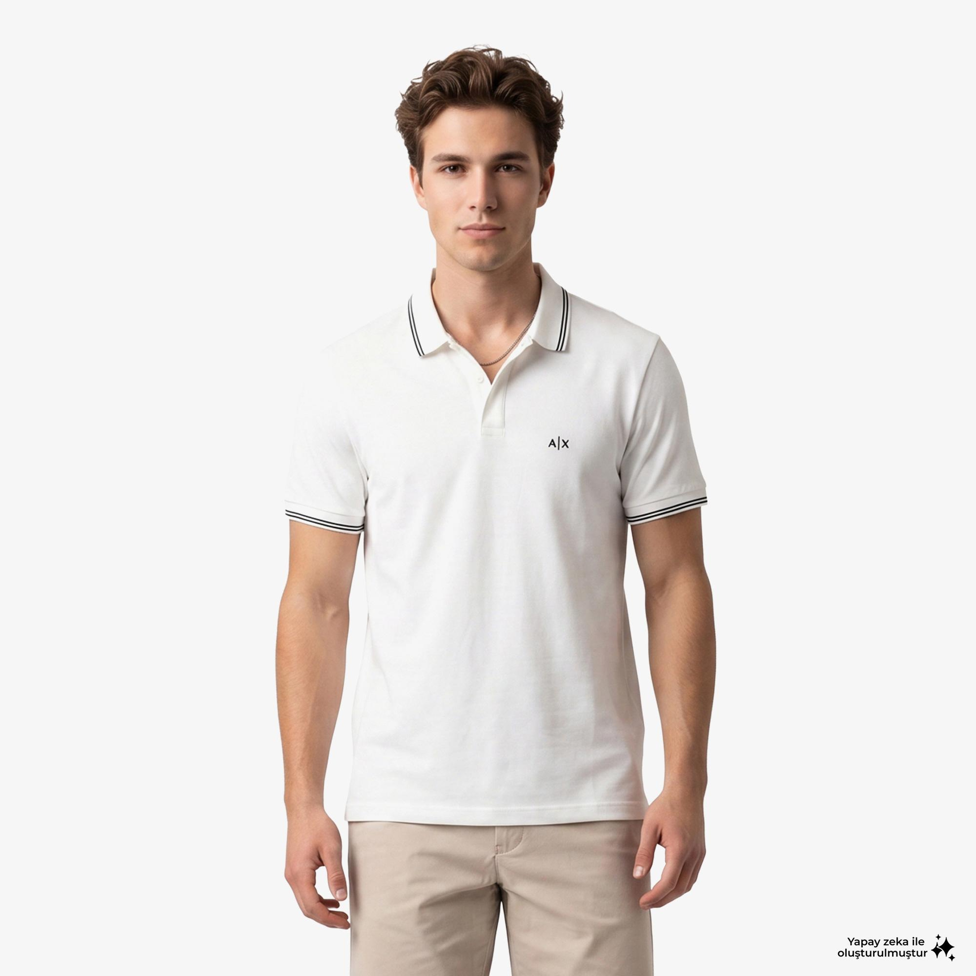 Armani Exchange Erkek Beyaz Polo