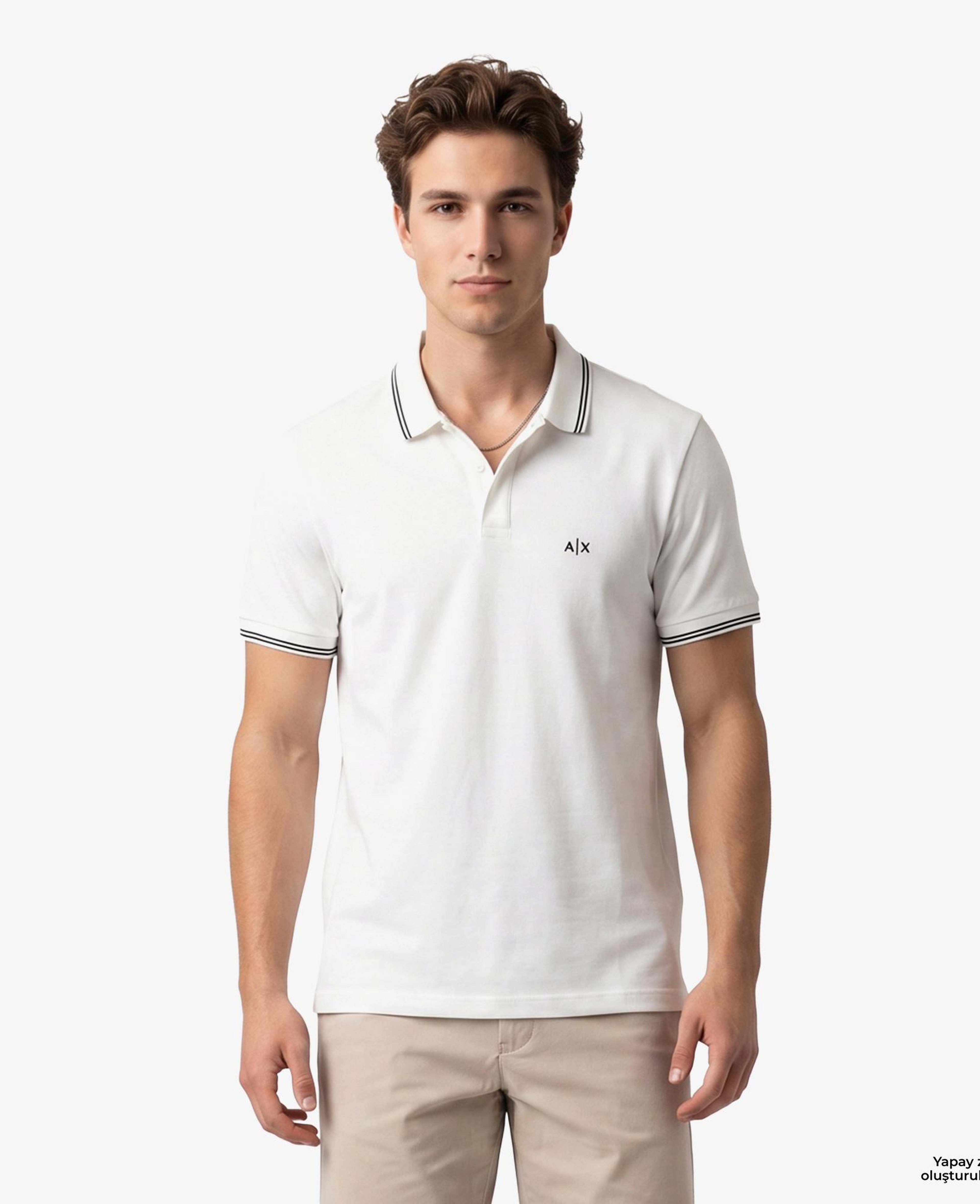 Armani Exchange Erkek Beyaz Polo