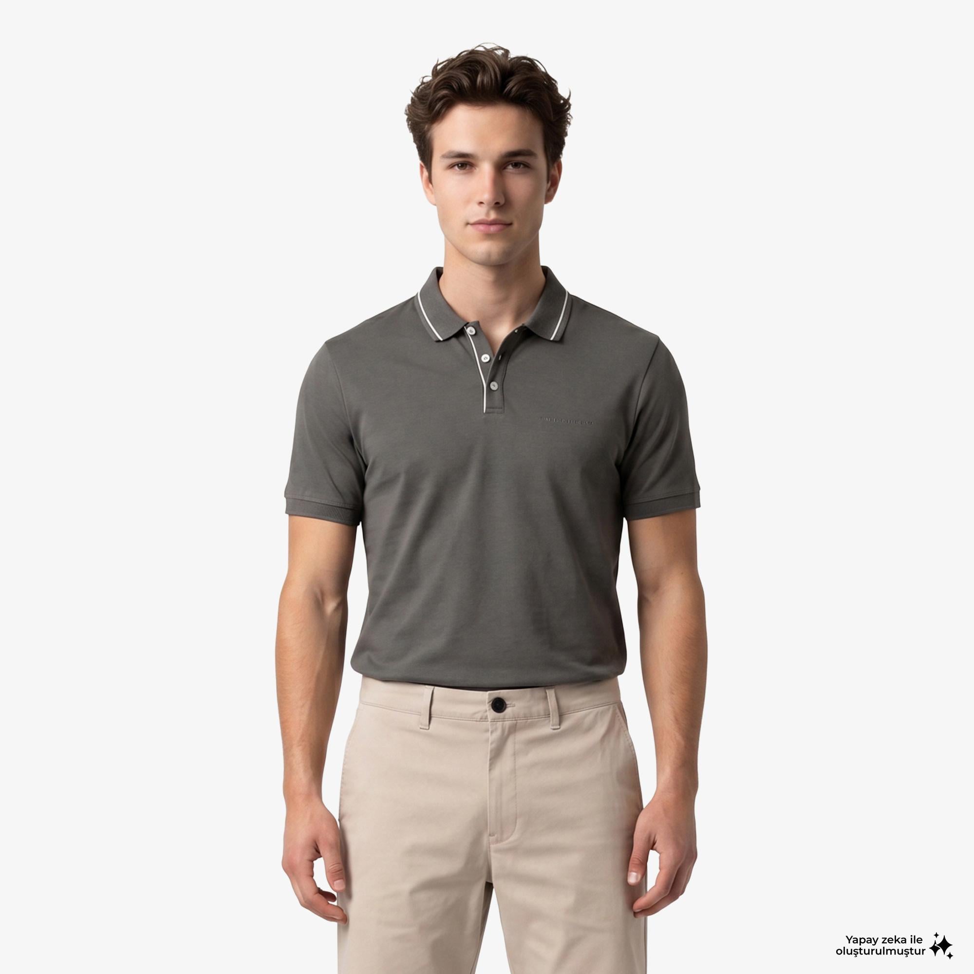 Armani Exchange Erkek Gri Polo