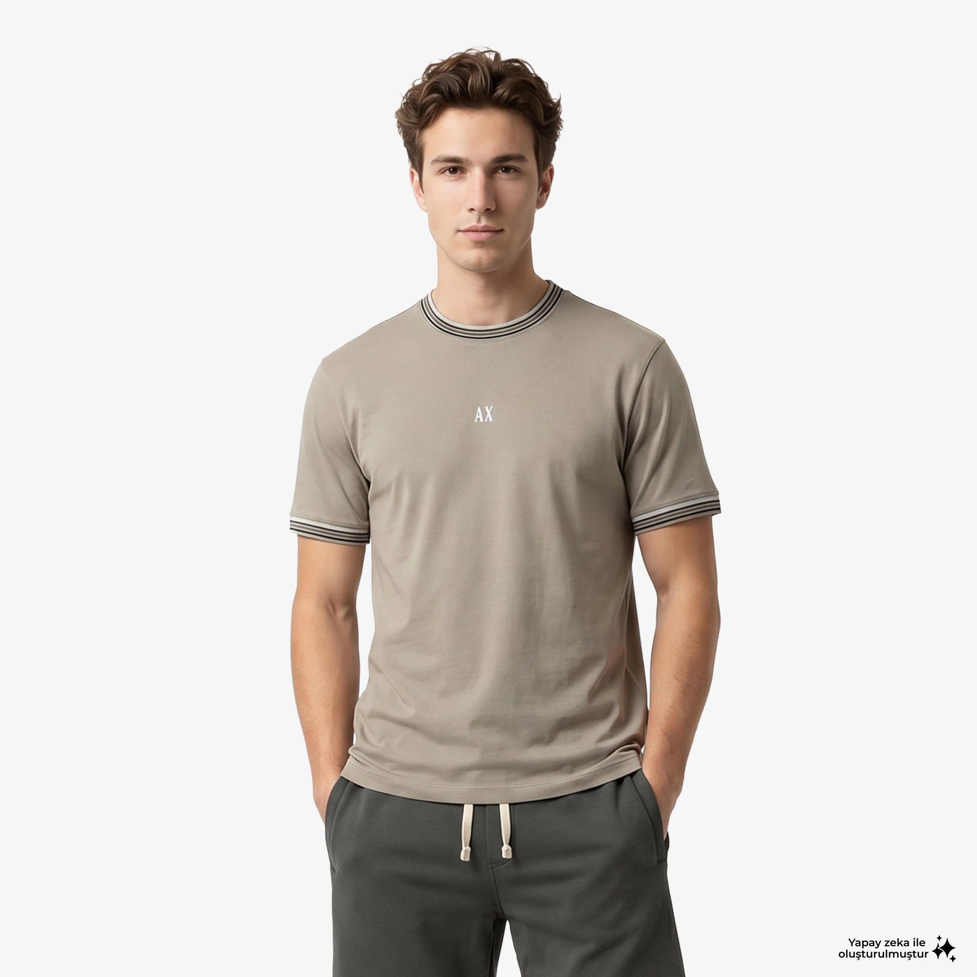 Armani Exchange Erkek Bej T-Shirt