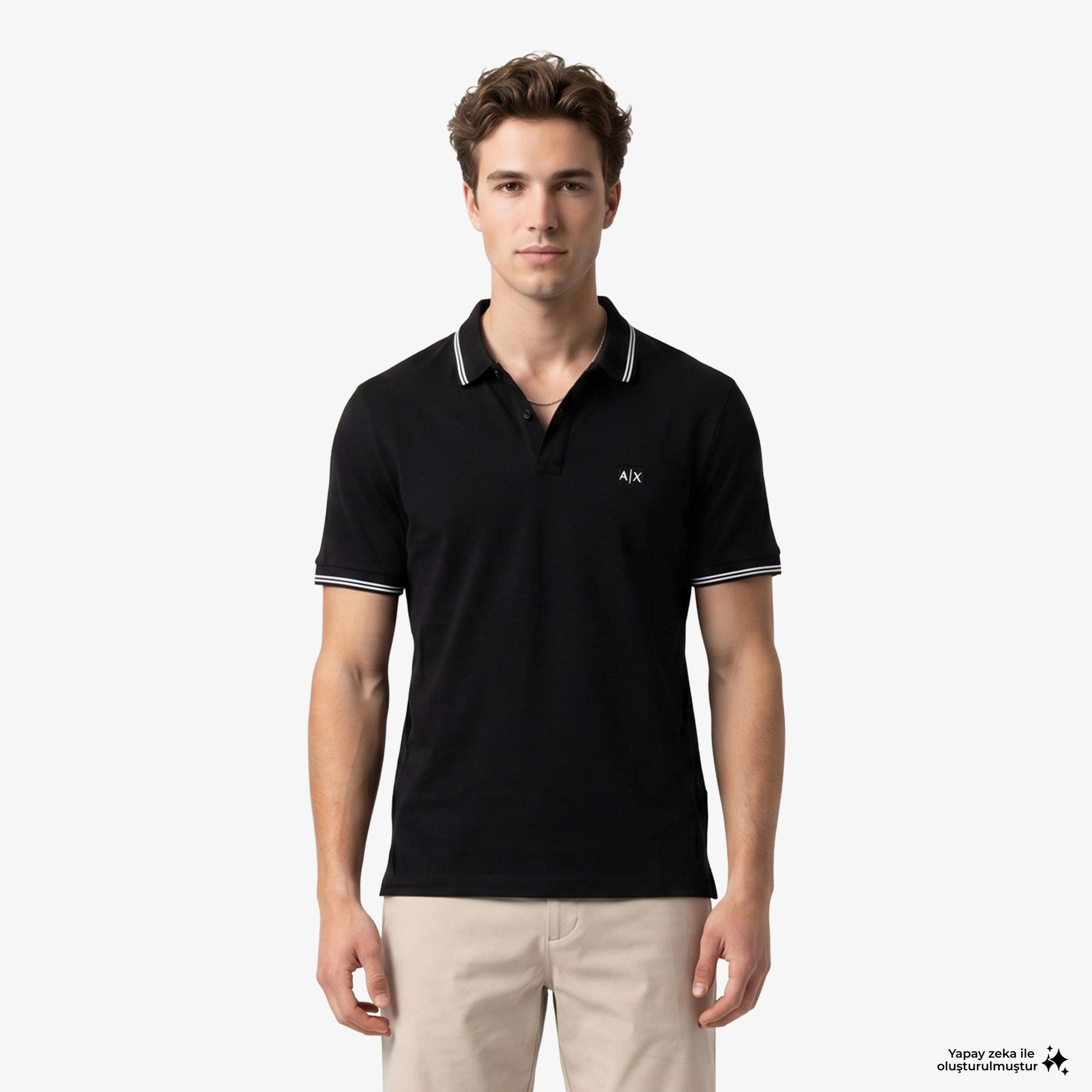 Armani Exchange Erkek Siyah Polo
