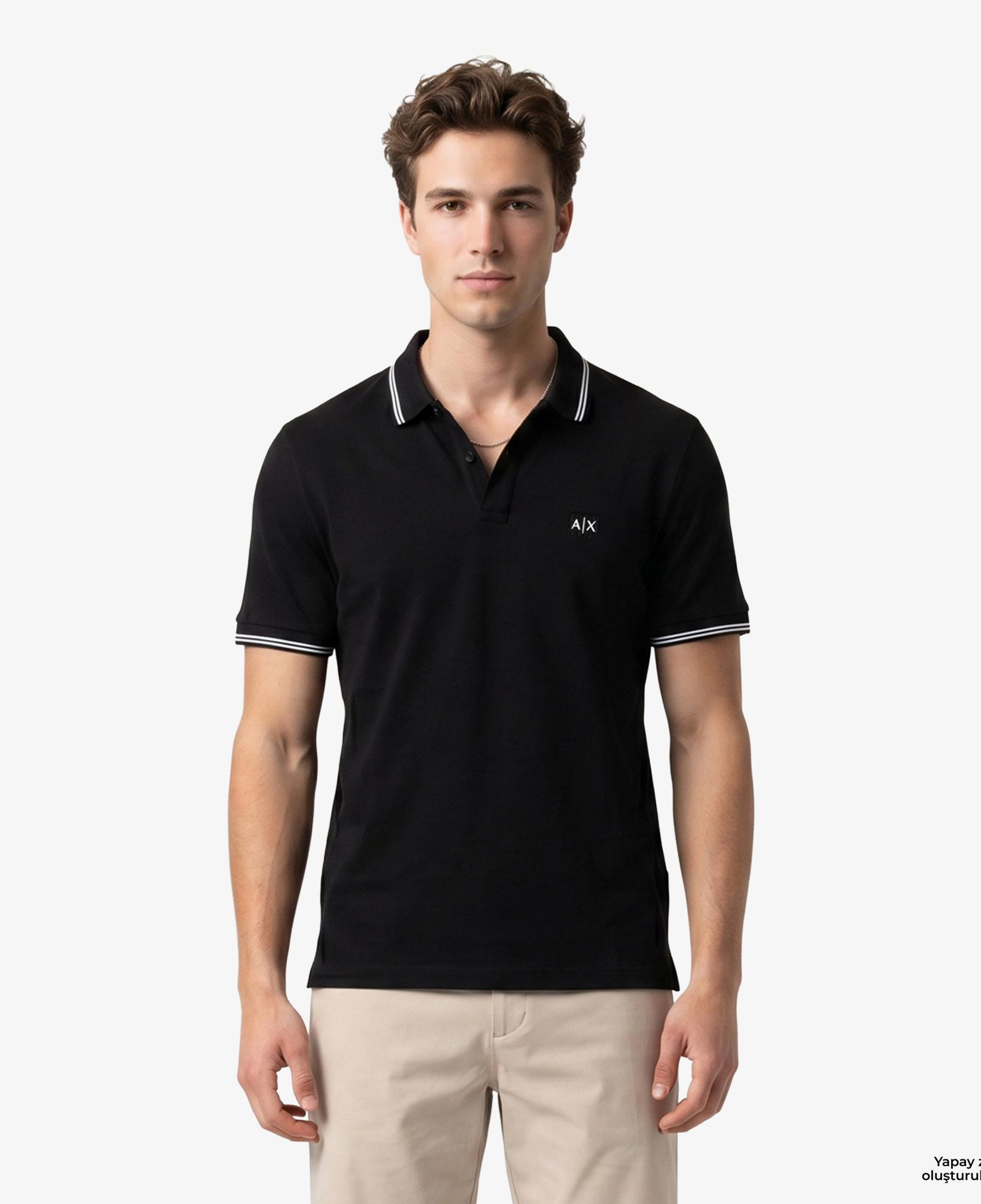 Armani Exchange Erkek Siyah Polo
