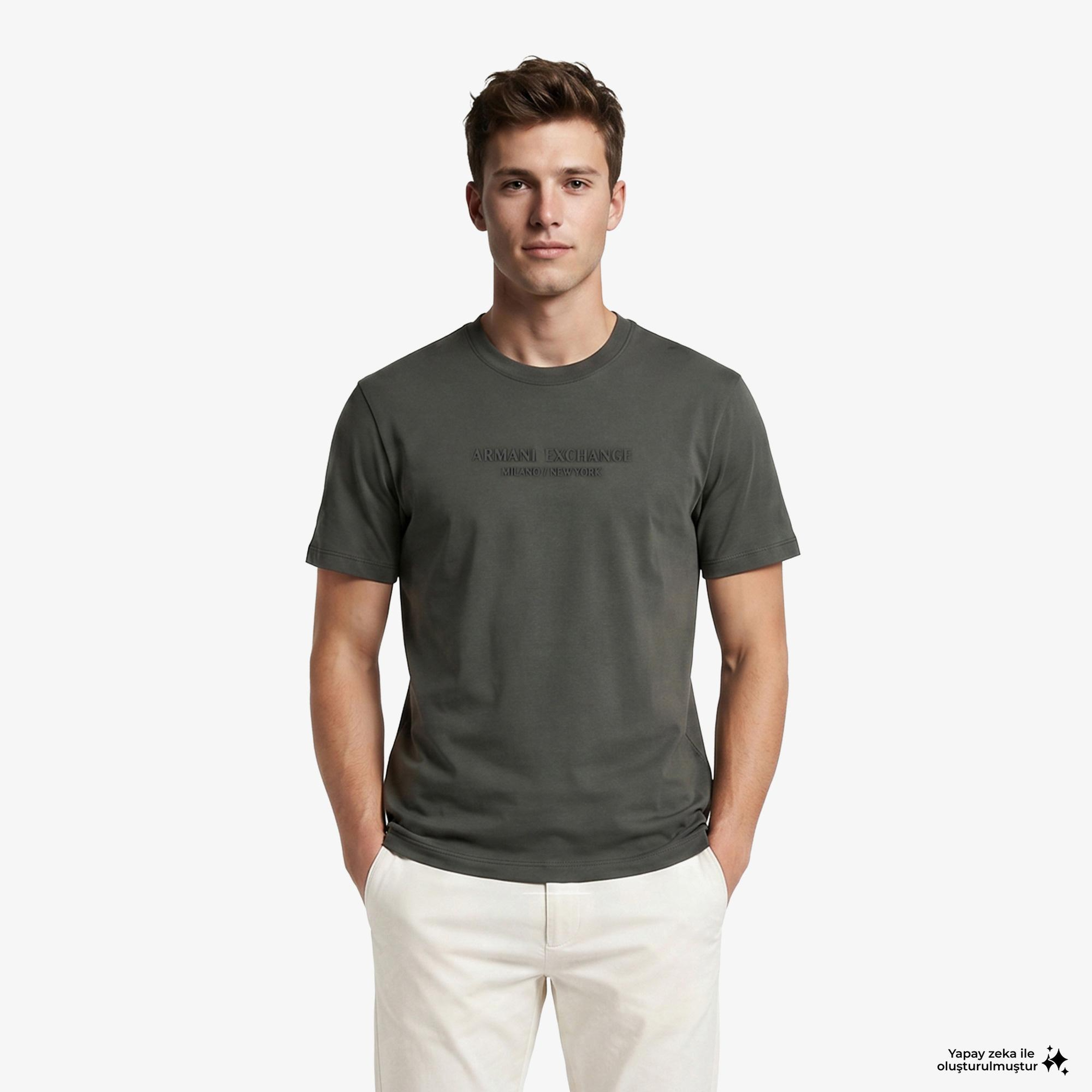 Armani Exchange Erkek Gri T-Shirt
